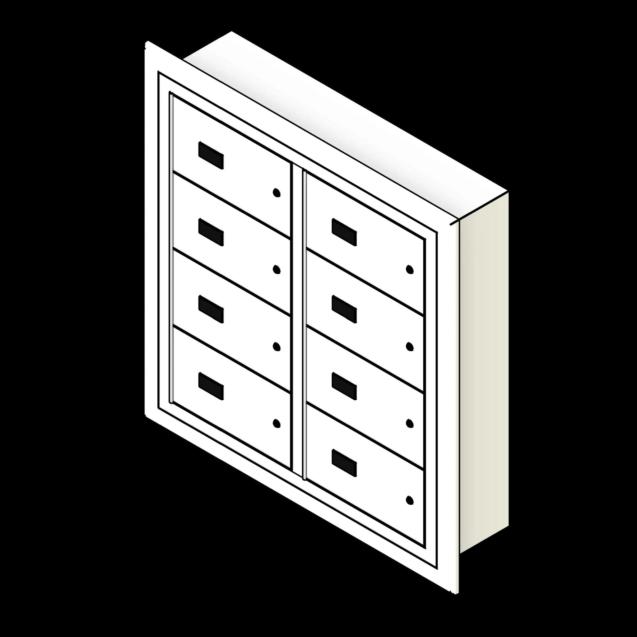  SSG Locker Gun Wall Mounted PCS Flush 2 Column 4 Tier