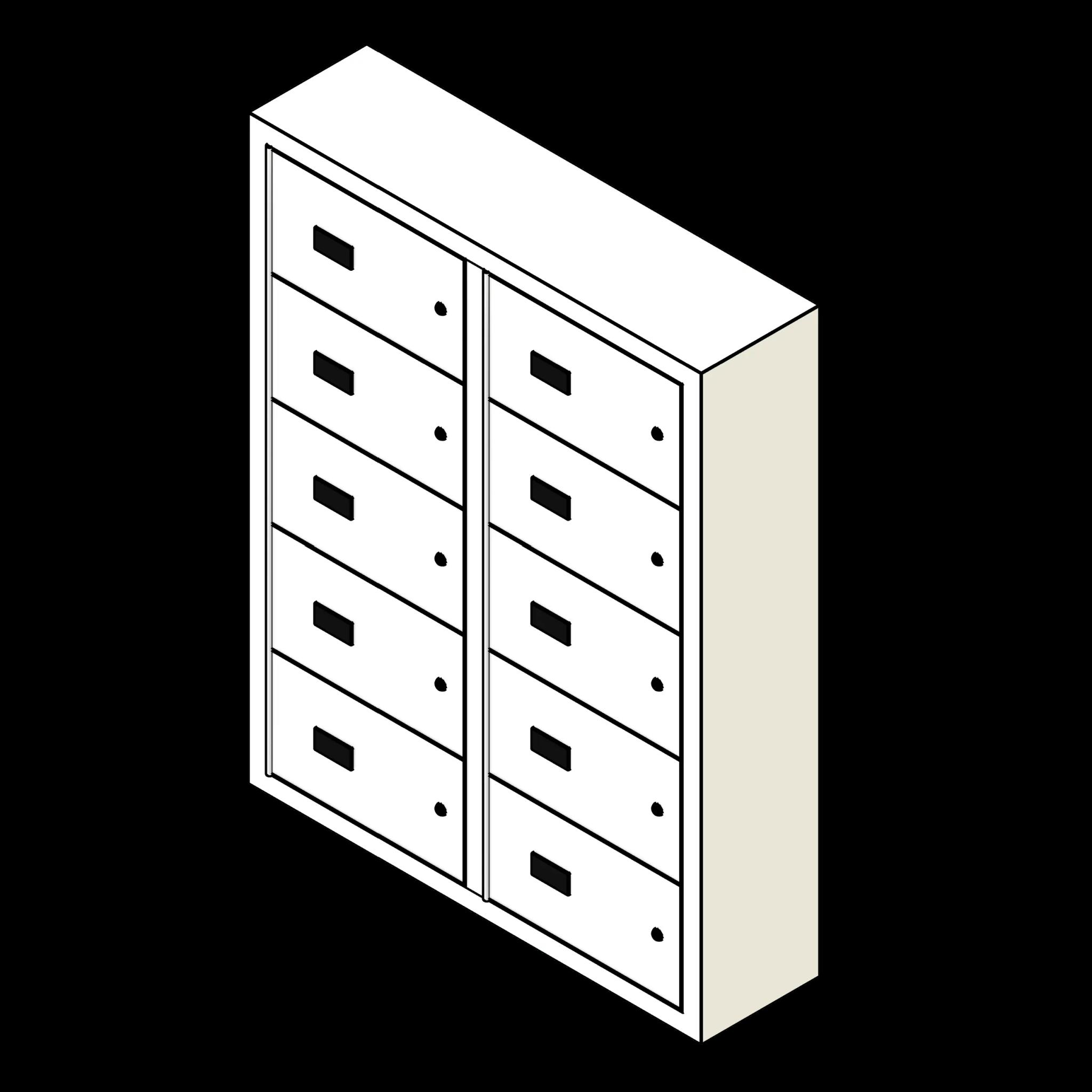  SSG Locker Gun Wall Mounted PCS Surface 2 Column 5 Tier