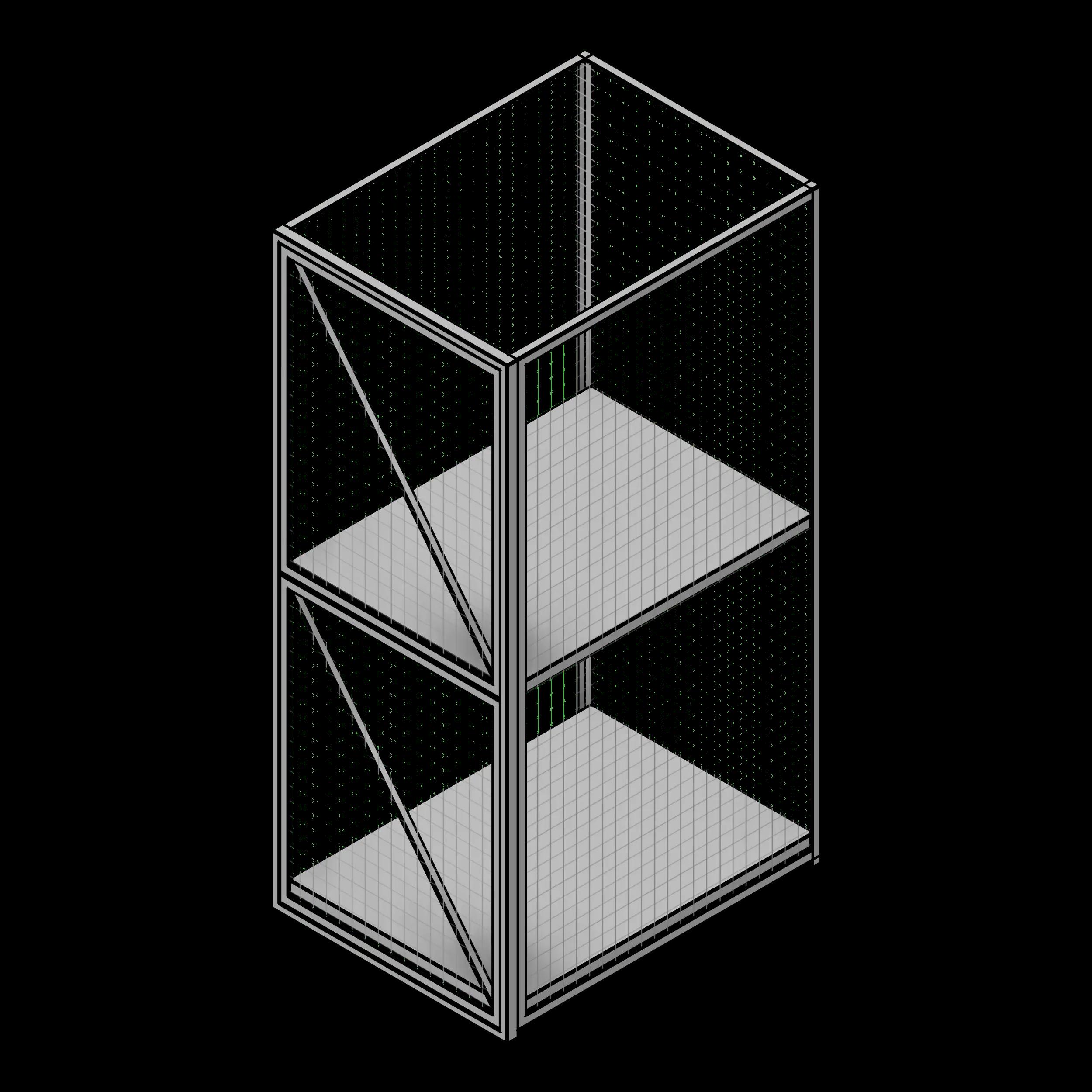  SSG Locker Tiered Wire PWR 36x48 2 Tiers