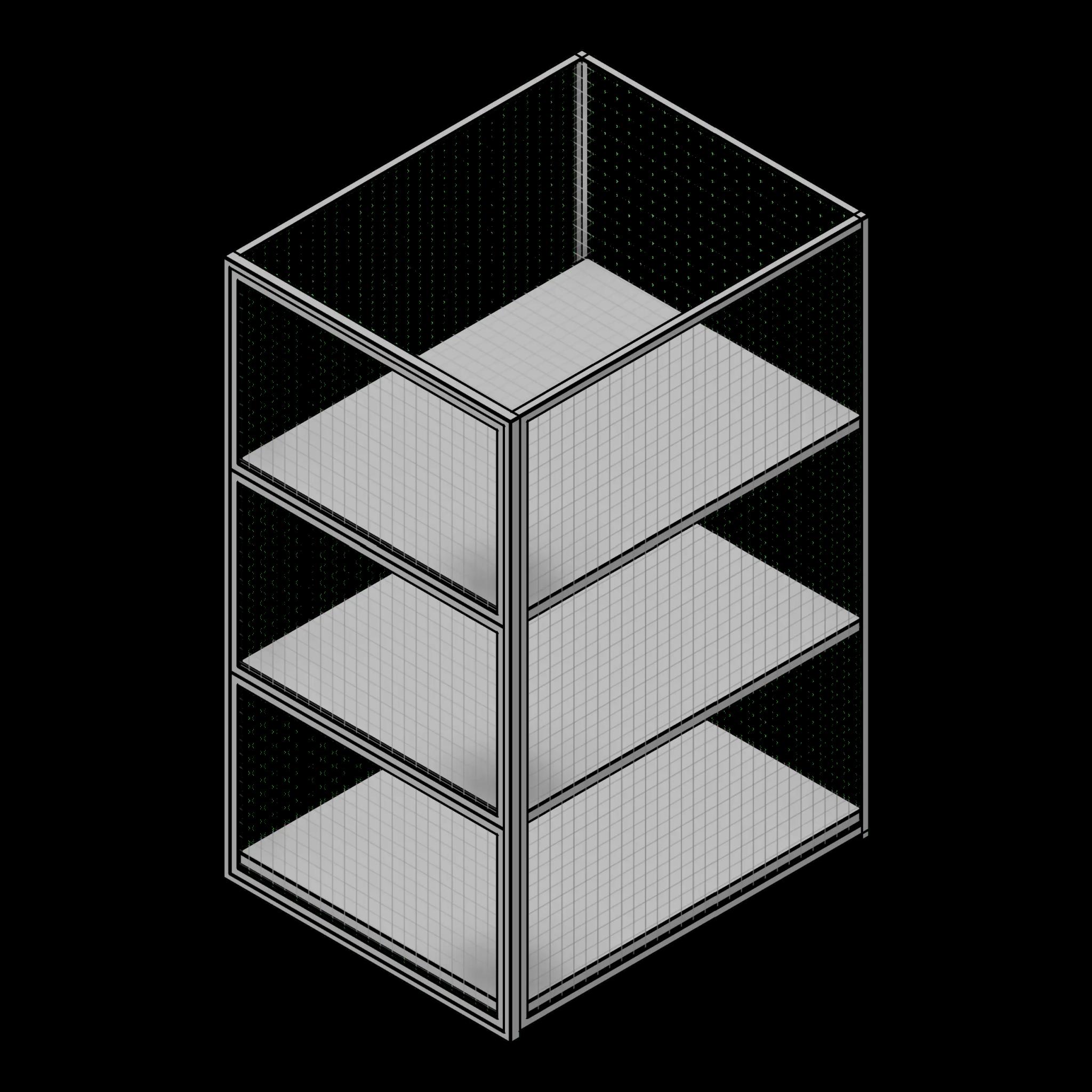  SSG Locker Tiered Wire PWR 48x60 3 Tiers