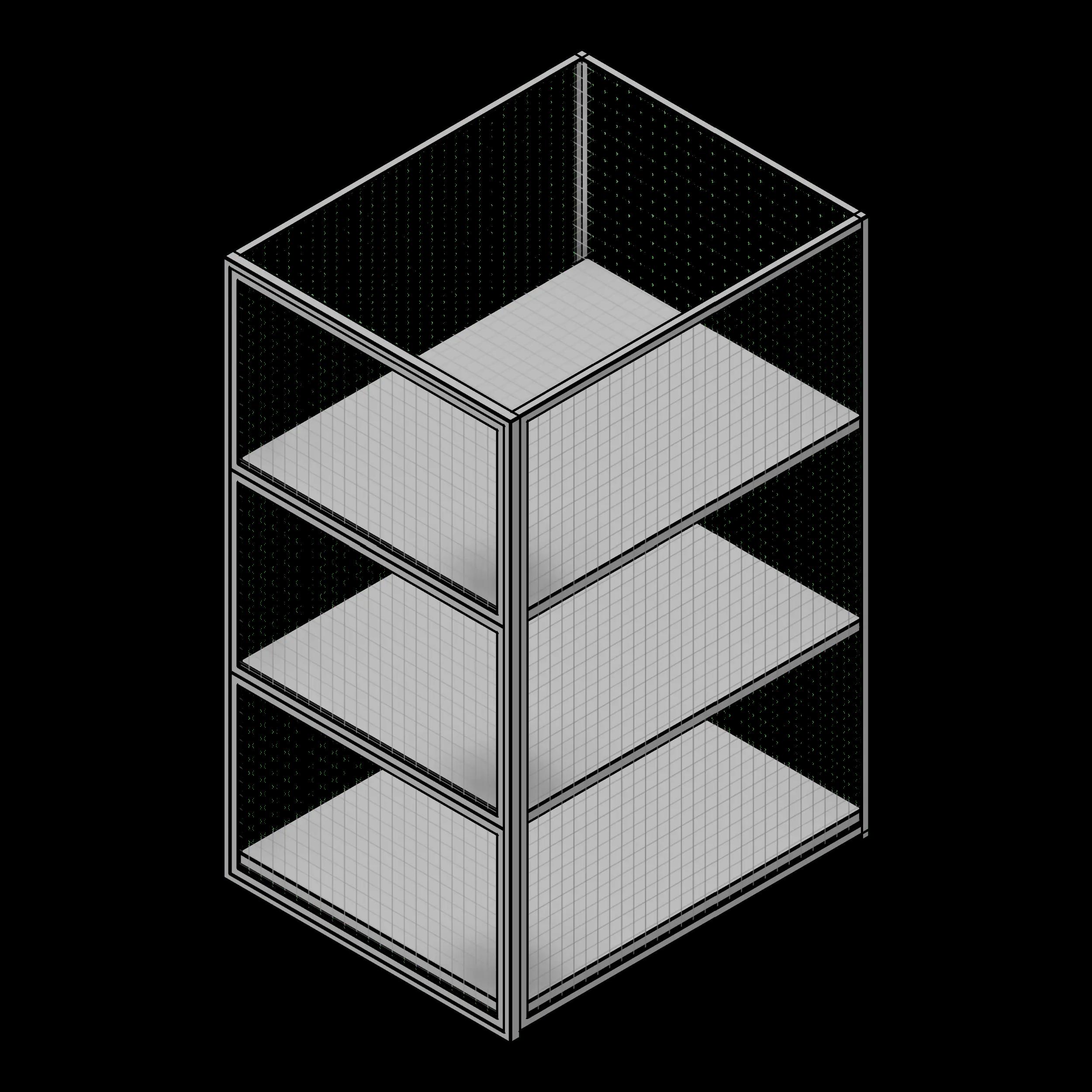  SSG Locker Tiered Wire PWR 48x60 3 Tiers