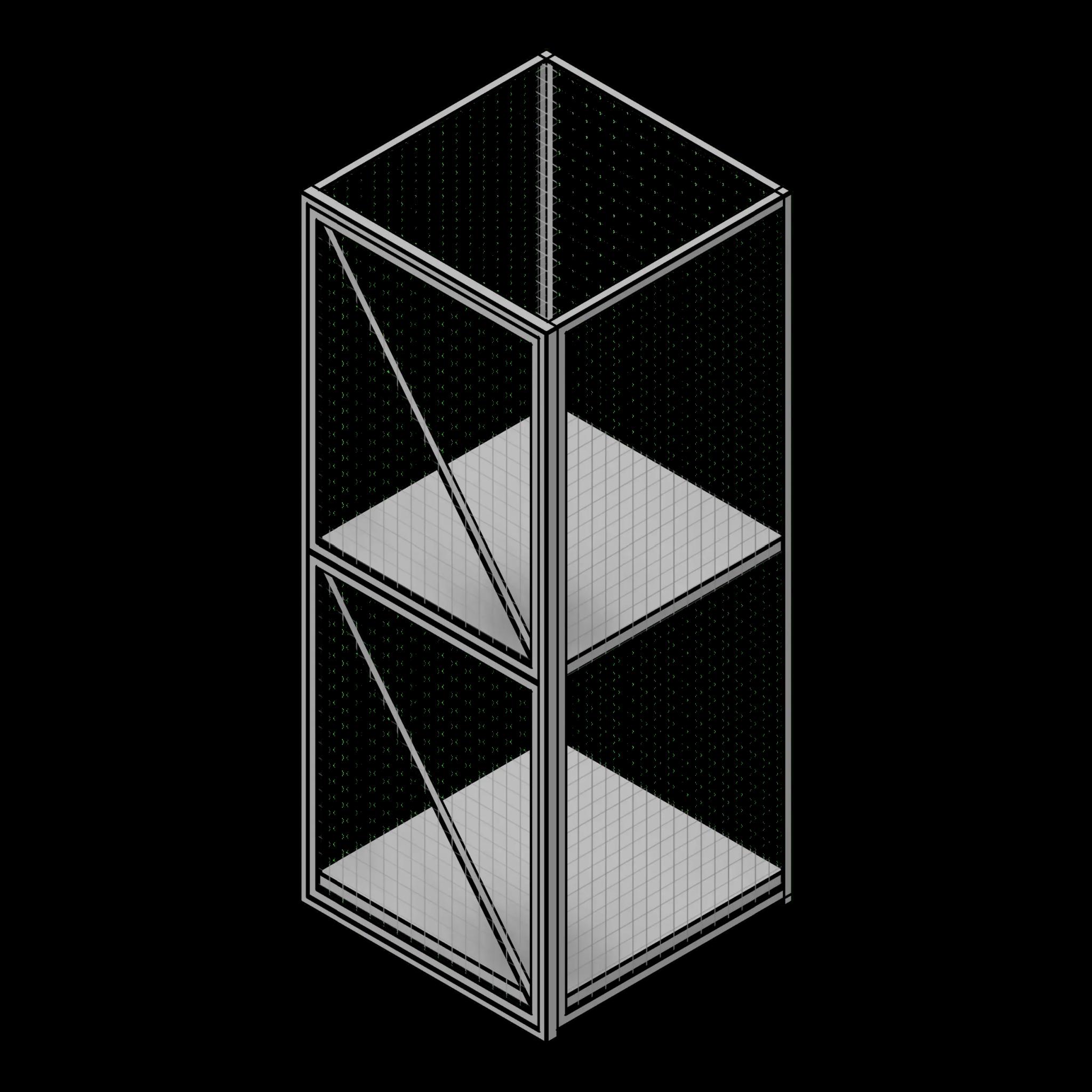  SSG Locker Tiered Wire PWR 36x36 2 Tiers