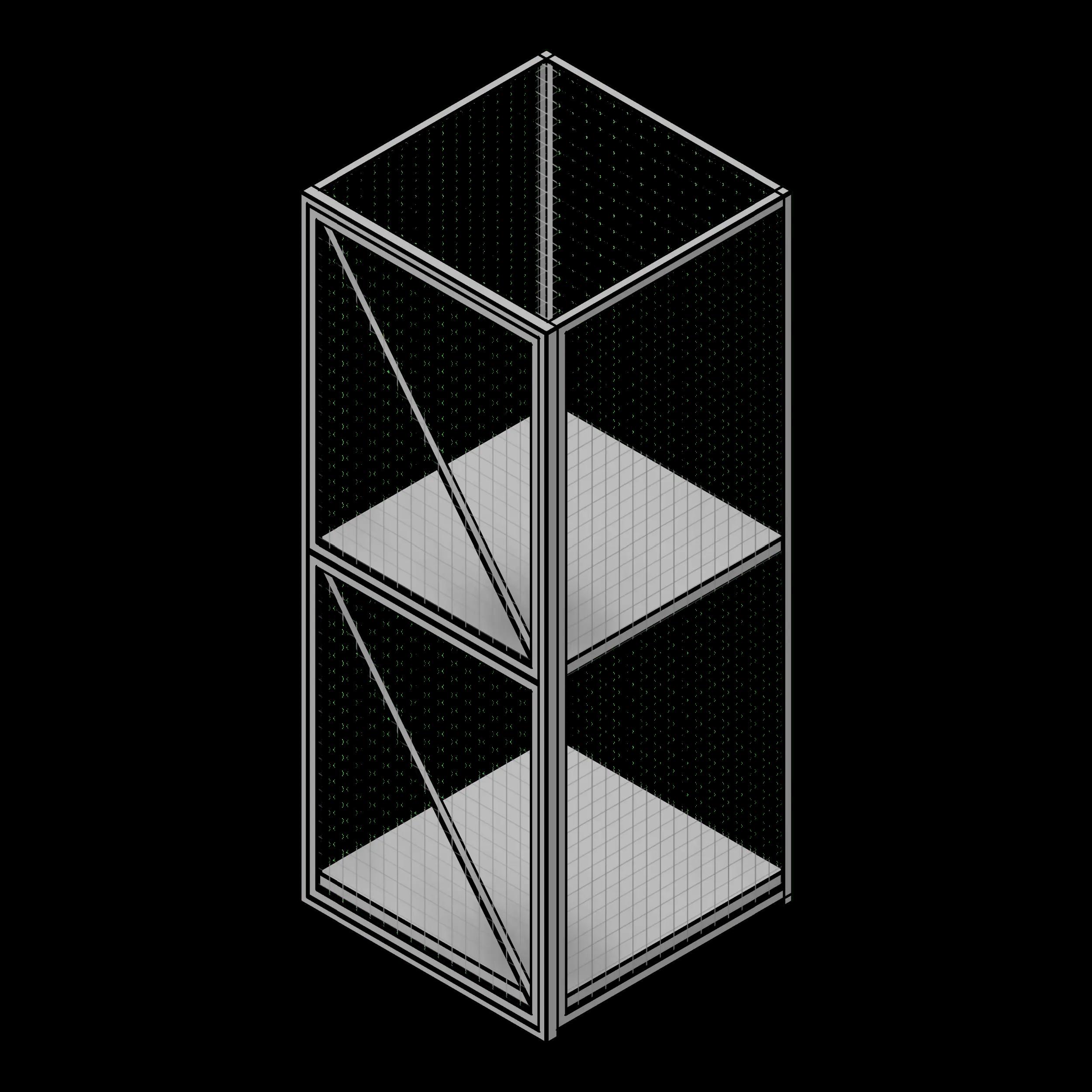  SSG Locker Tiered Wire PWR 36x36 2 Tiers