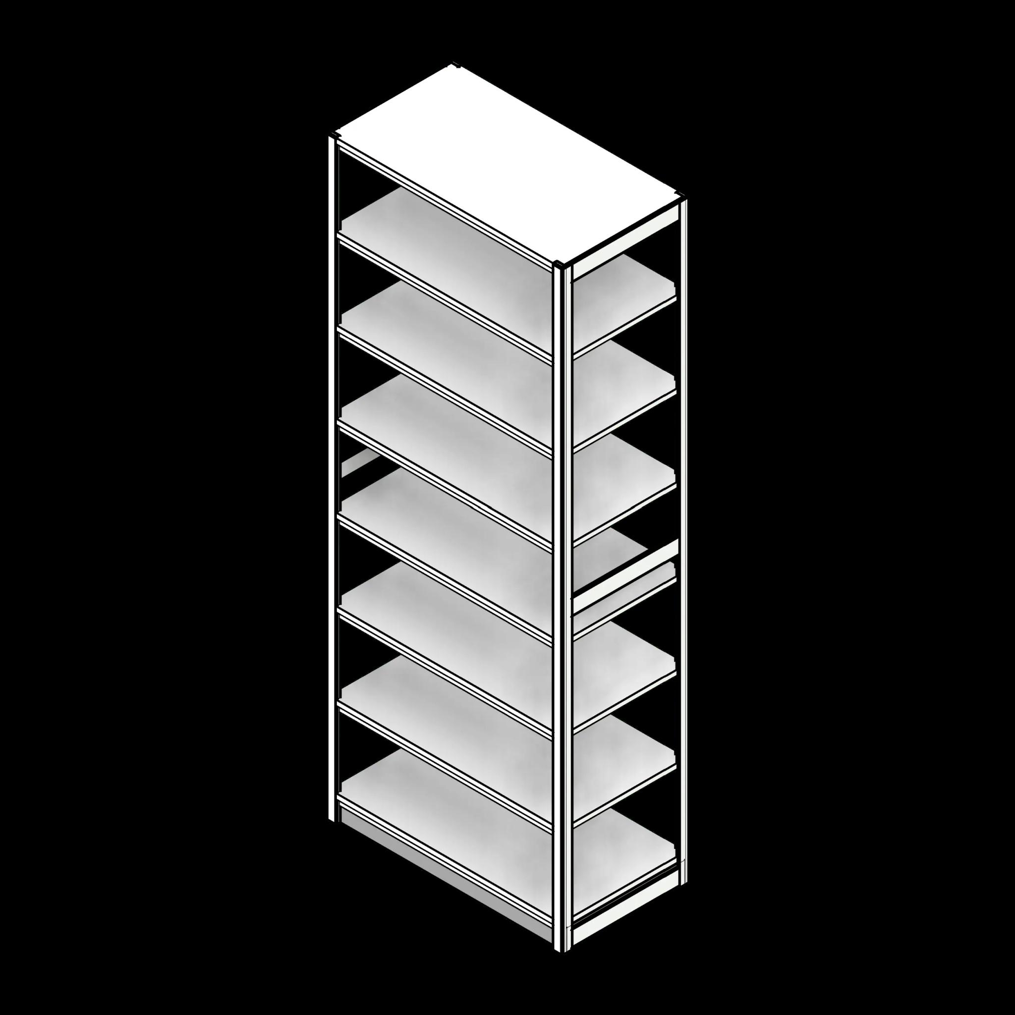 SSG Shelving 4-Post Archive Box PCS 30x16x76 Single Sided 7 Openings