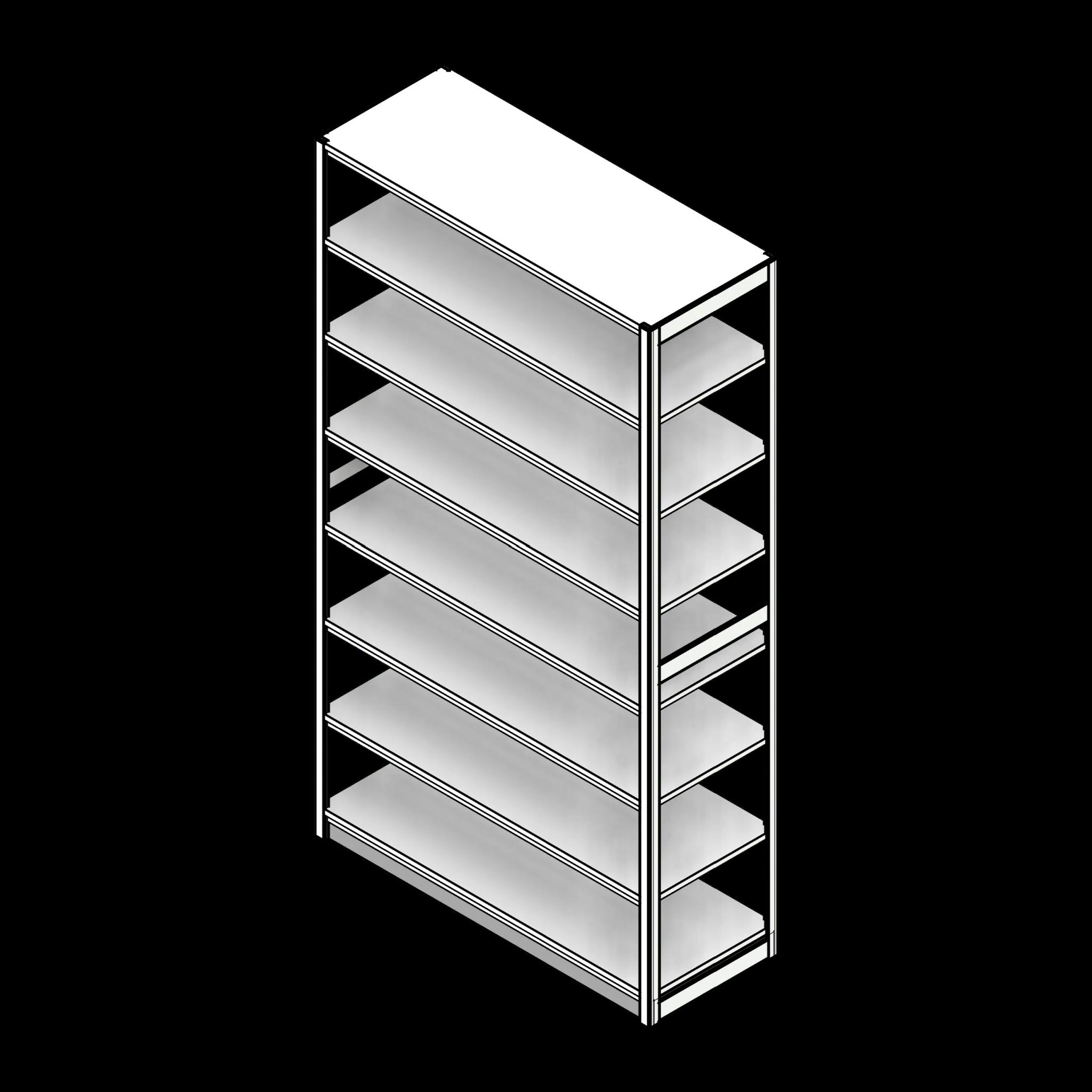 SSG Shelving 4-Post Archive Box PCS 42x16x76 Single Sided 7 Openings