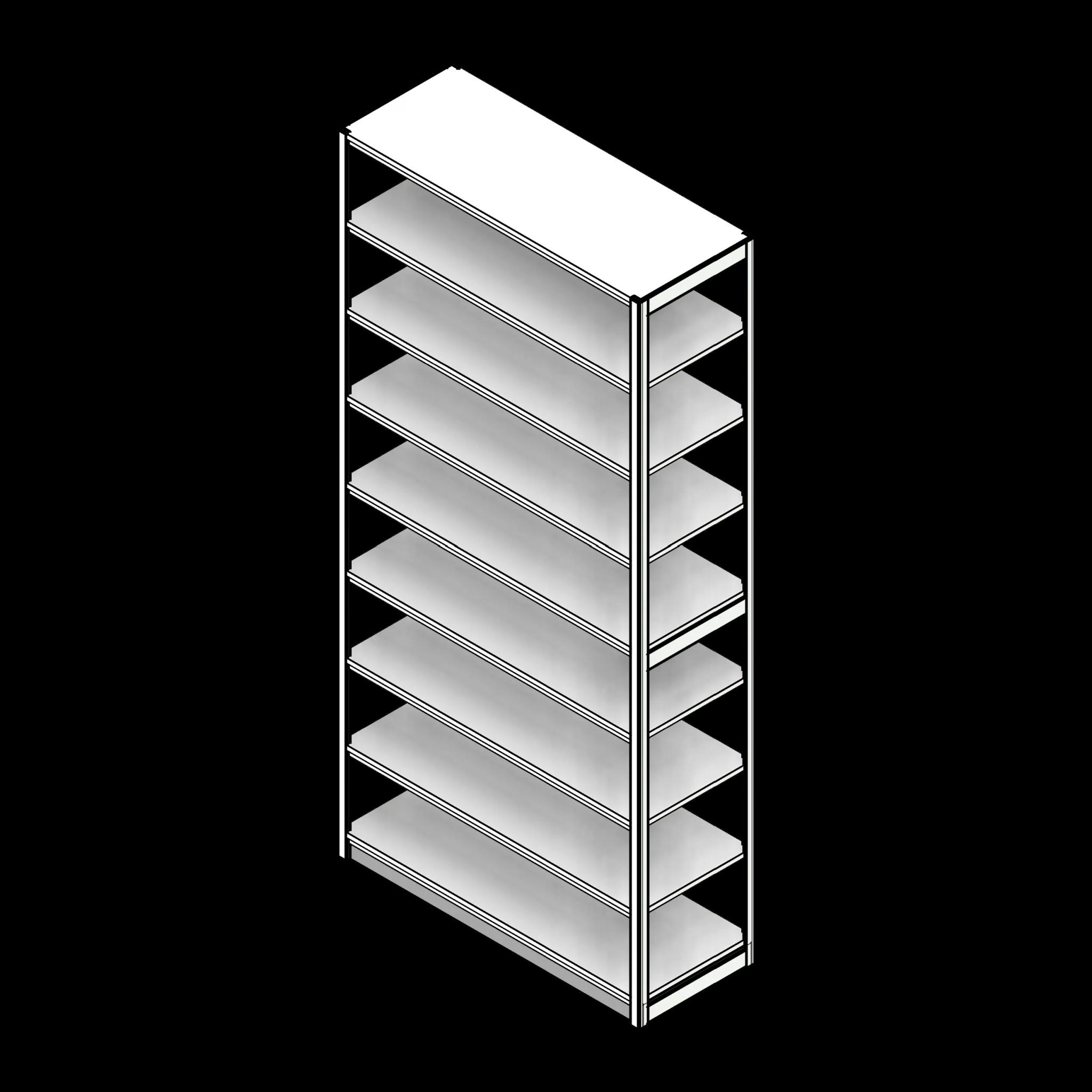 SSG Shelving 4-Post Archive Box PCS 42x16x88 Single Sided 8 Openings