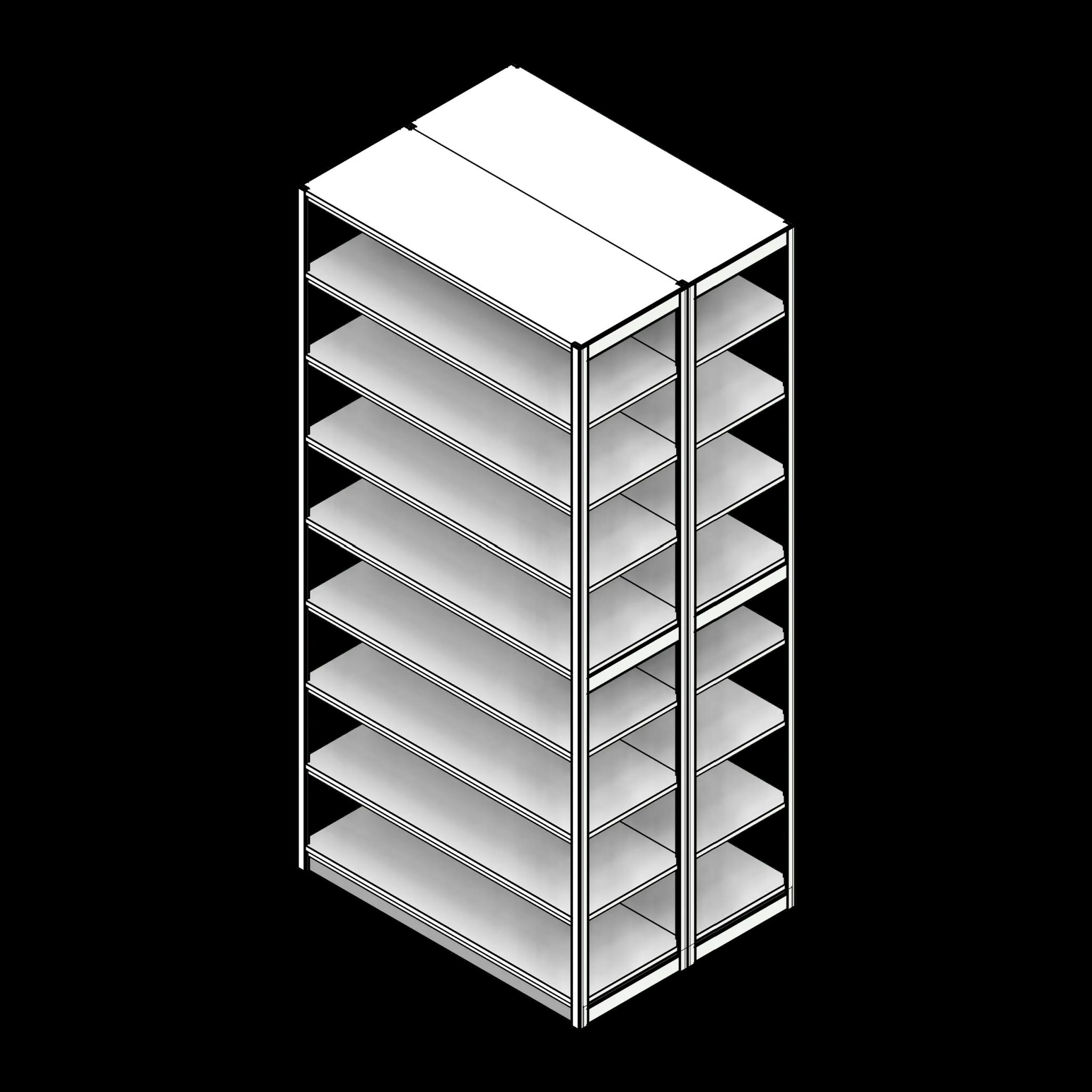 SSG Shelving 4-Post Archive Box PCS 42x32x88 Double Sided 8 Openings
