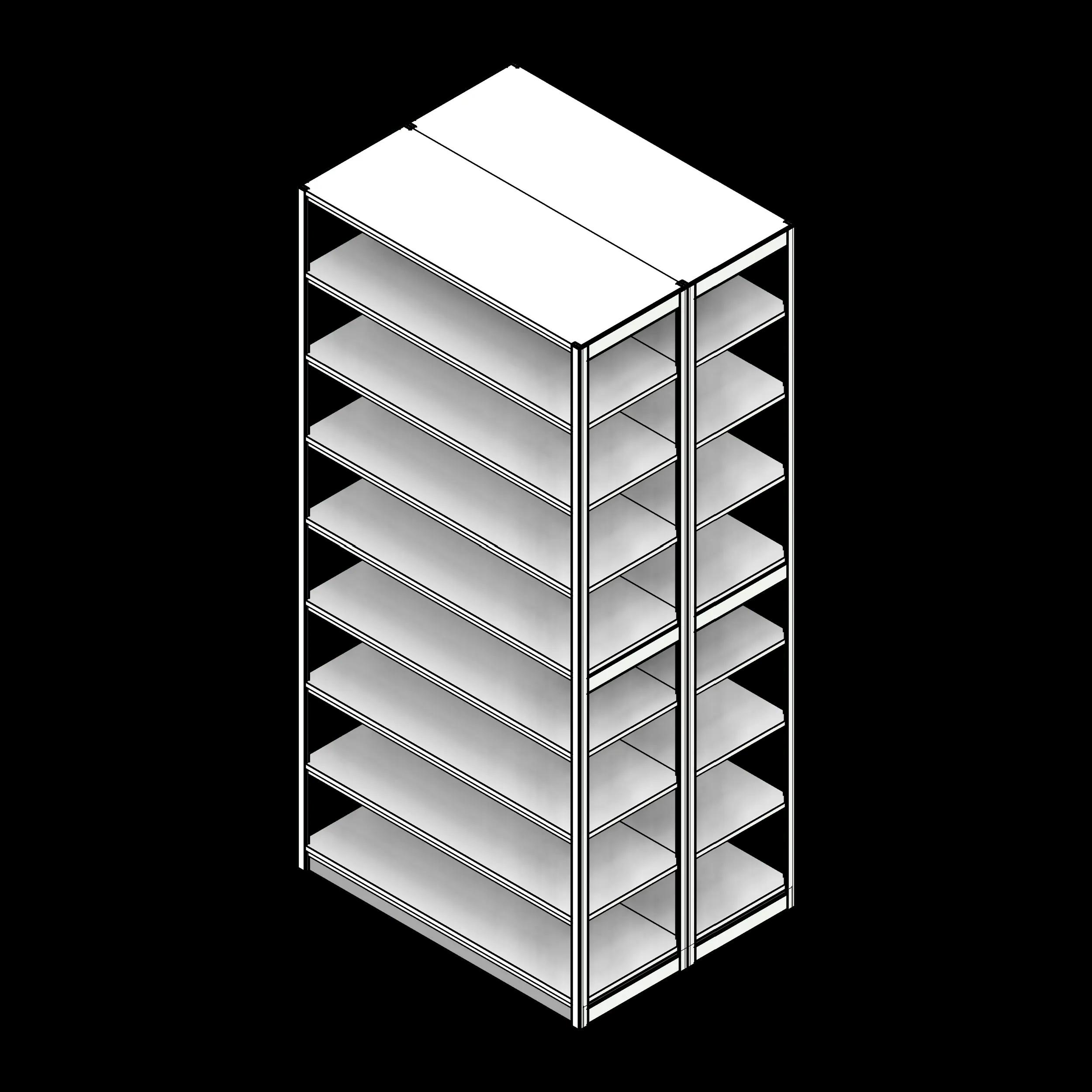 SSG Shelving 4-Post Archive Box PCS 42x32x88 Double Sided 8 Openings