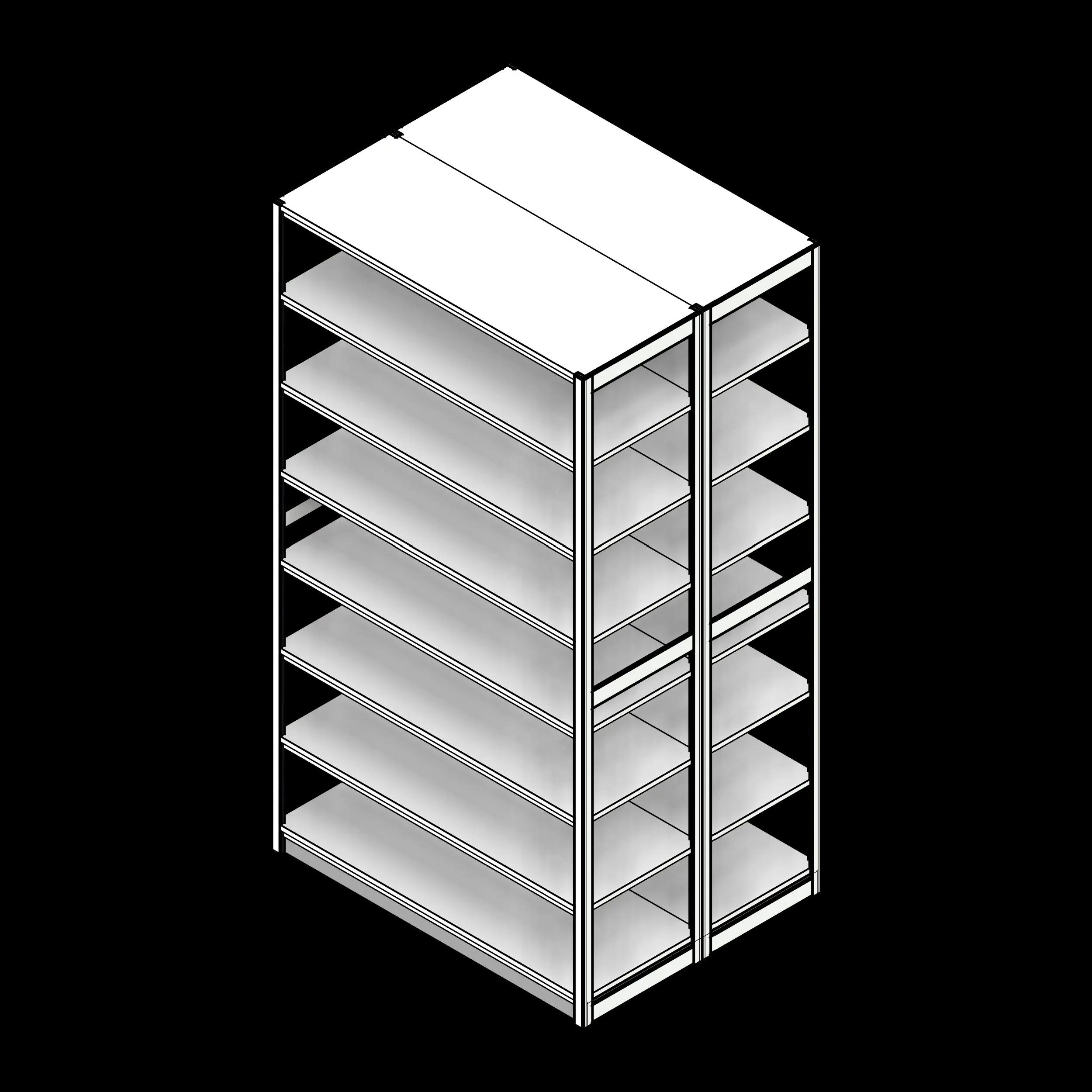 SSG Shelving 4-Post Archive Box PCS 42x32x76 Double Sided 7 Openings