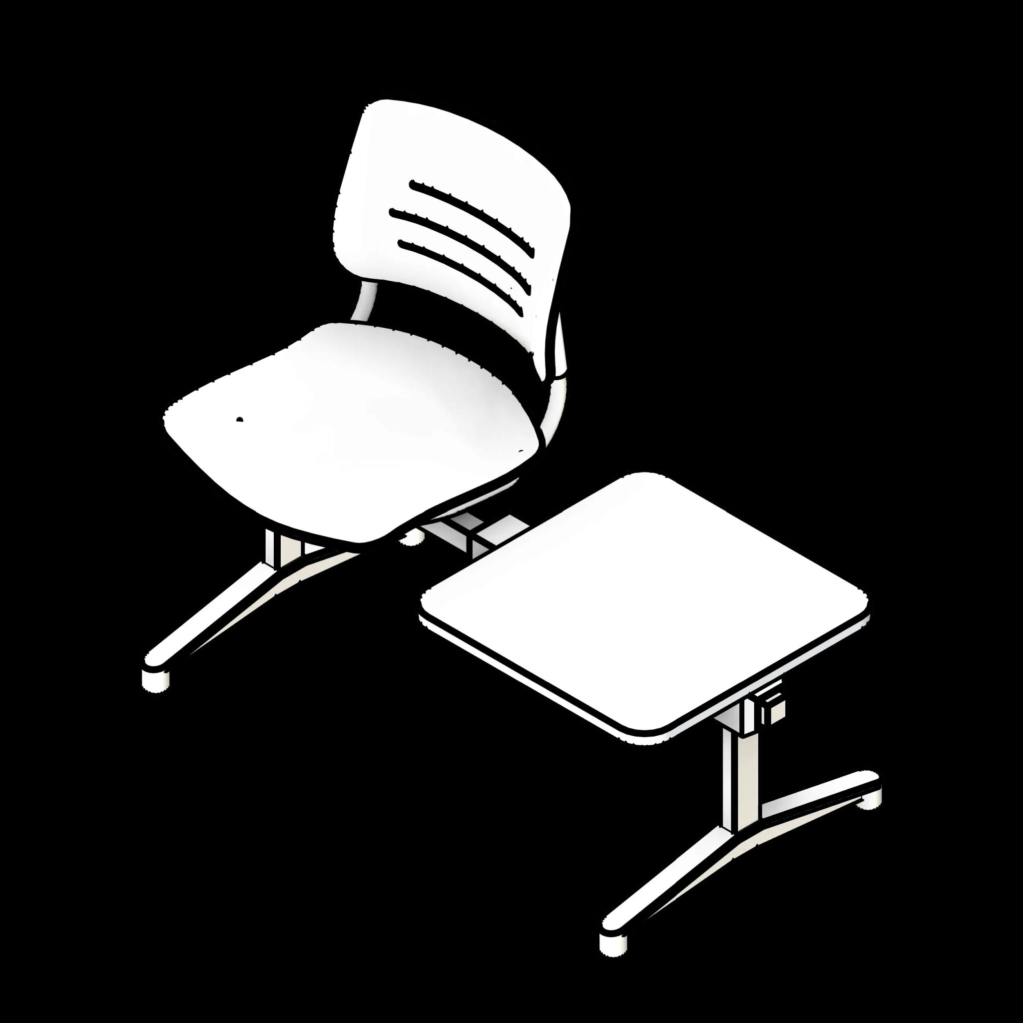 SSG Seat Tandem Lounge Armrests PPL 1 Seat 1 Inline Table