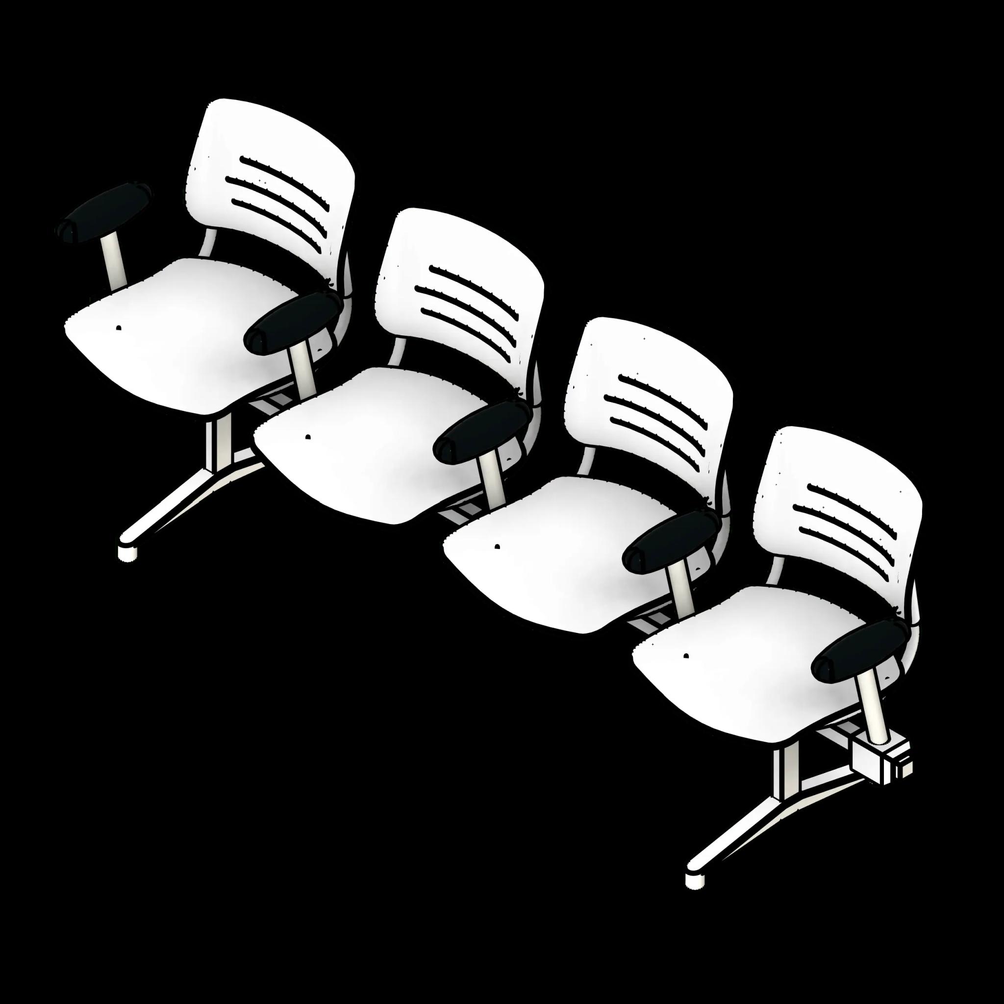 SSG Seat Tandem Lounge Armrests PPL 4 Seats