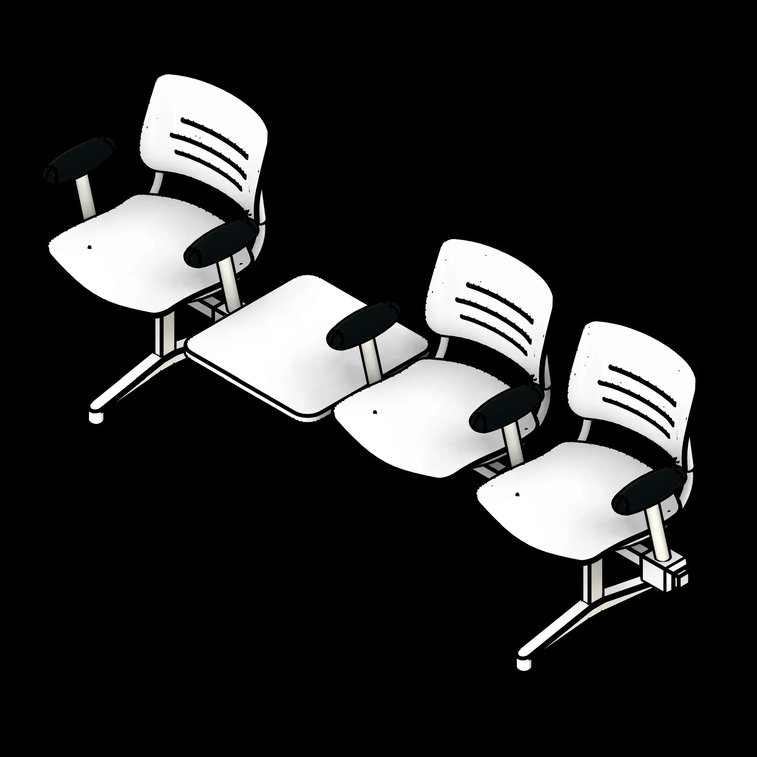 SSG Seat Tandem Lounge Armrests PPL 3 Seats 1 Inline Table