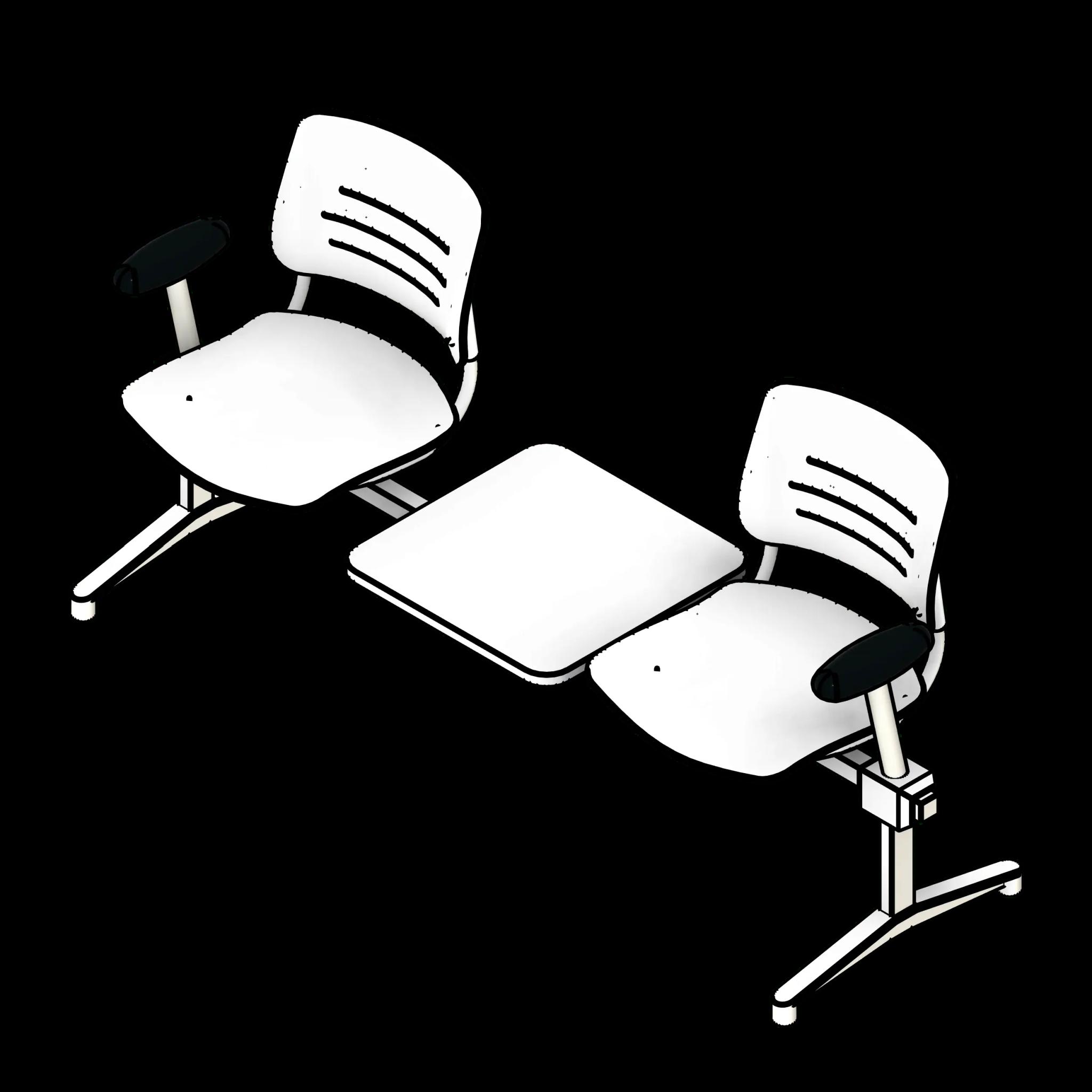 SSG Seat Tandem Lounge Armrests PPL 2 Seats 1 Inline Table