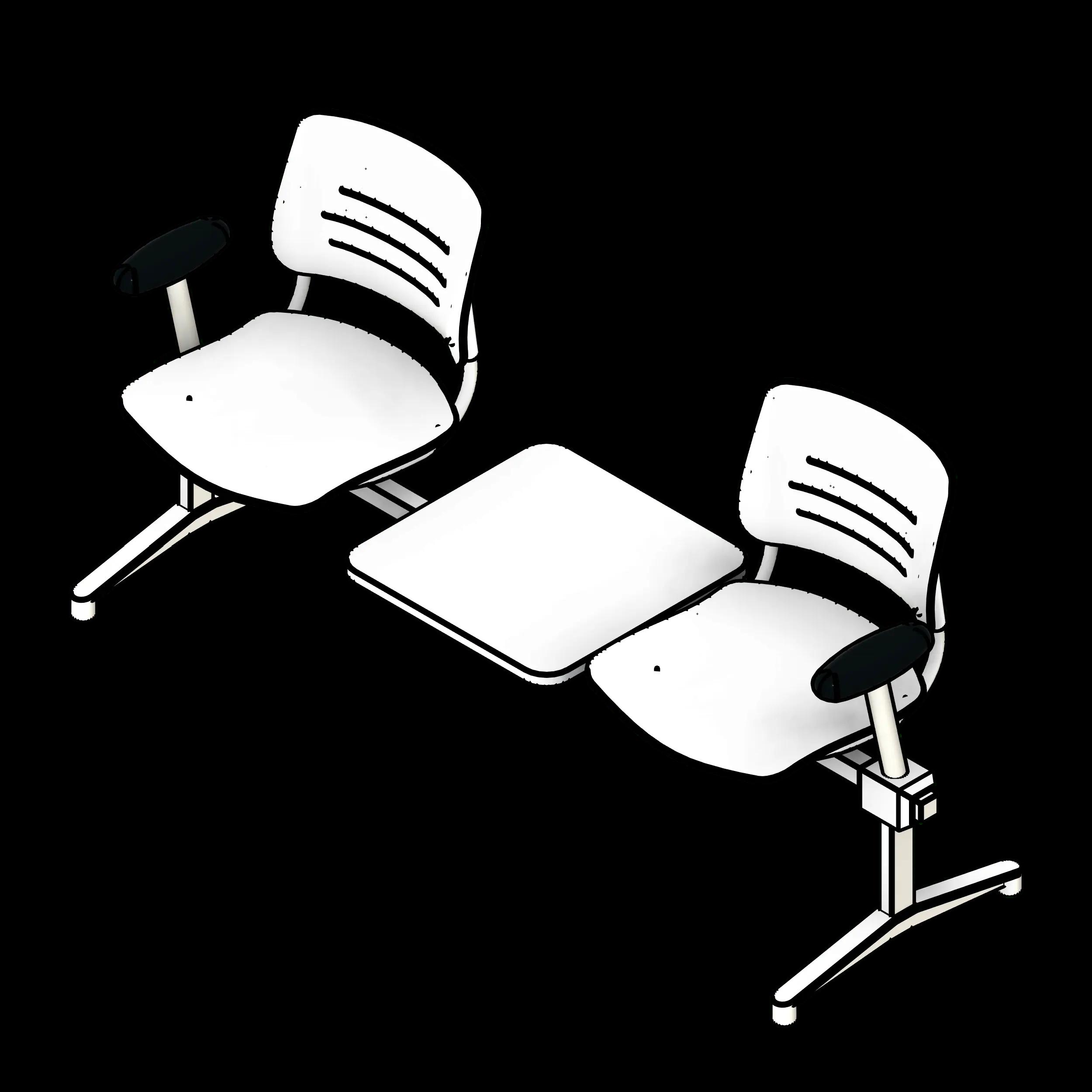 SSG Seat Tandem Lounge Armrests PPL 2 Seats 1 Inline Table