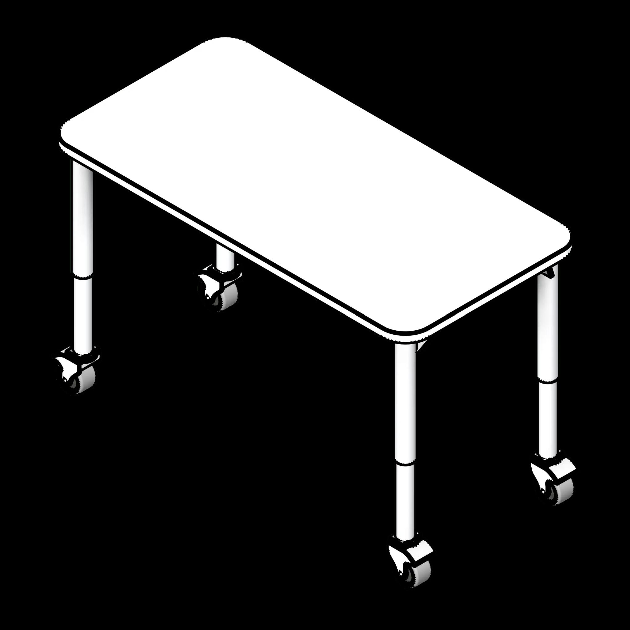 SSG Table Educational Rectangle LAM Heavy Duty Legs Casters