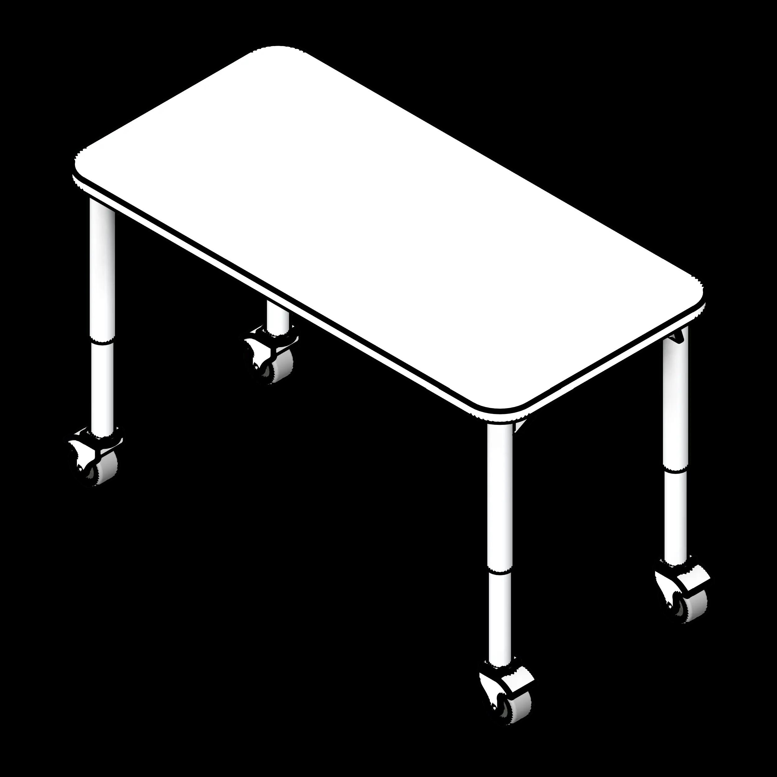 SSG Table Educational Rectangle LAM Heavy Duty Legs Casters