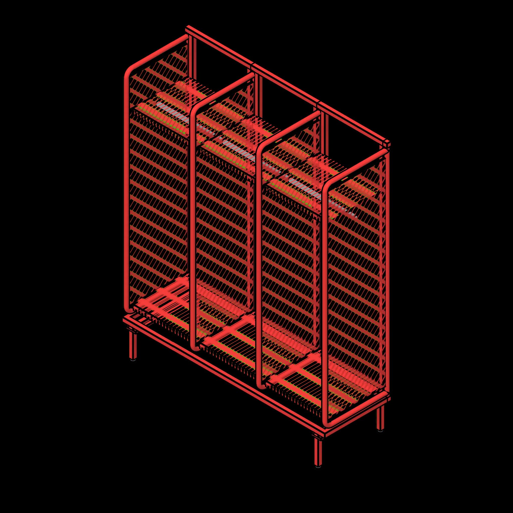 SSG Locker Freestanding Firefighter PCS 20x20 3 Lockers Single Sided