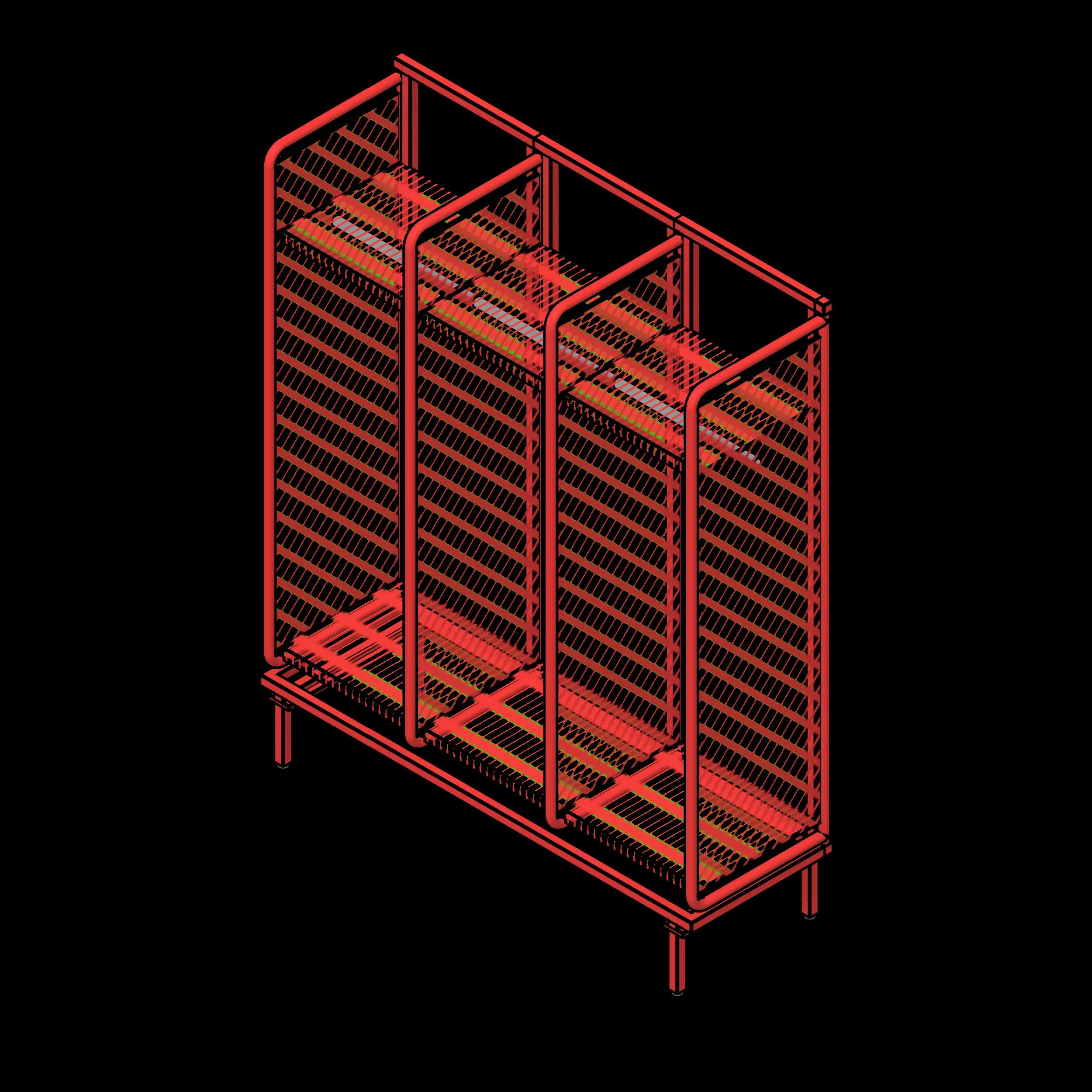 SSG Locker Freestanding Firefighter PCS 20x20 3 Lockers Single Sided