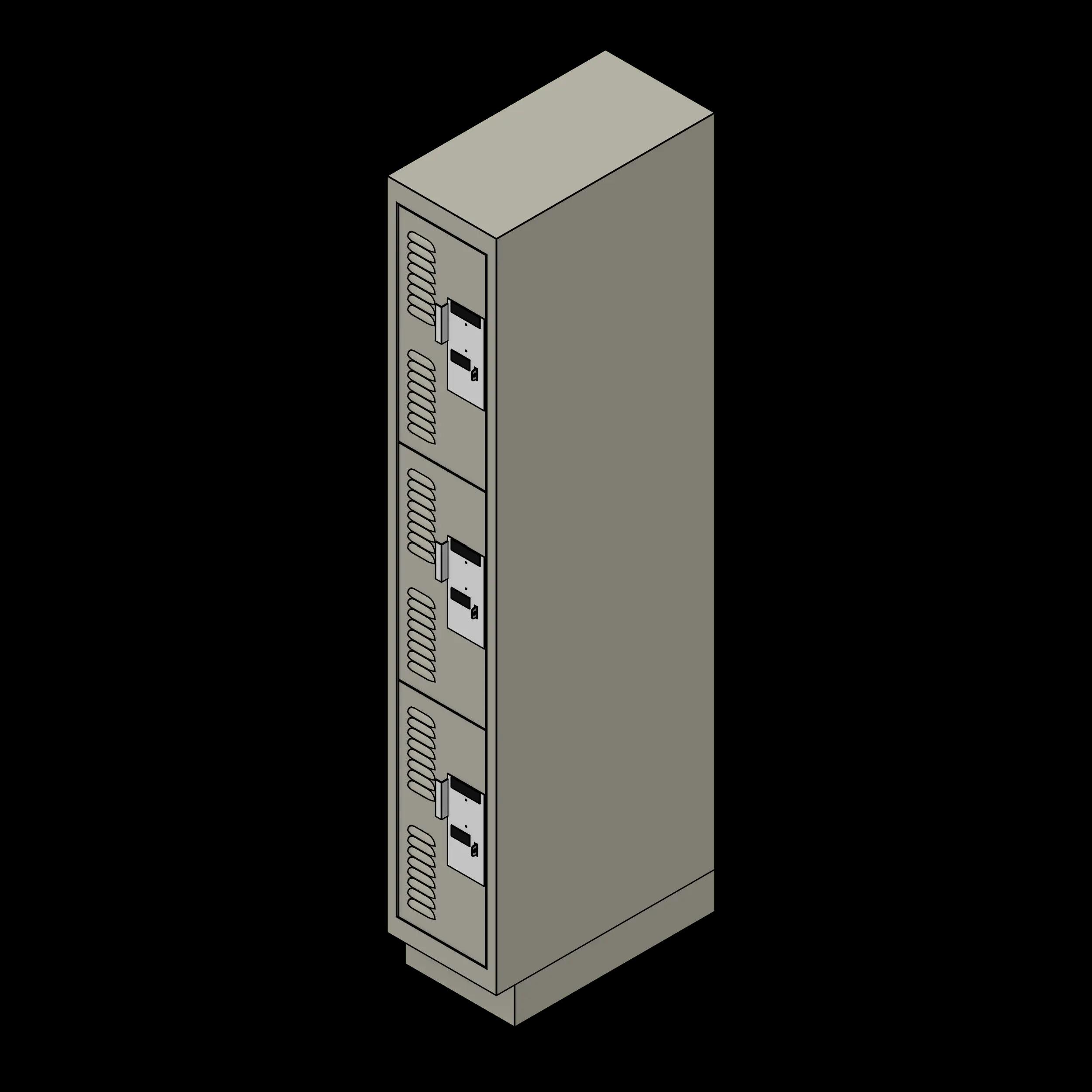 SSG Locker Personal Storage Tiered PCS 12x24x72 3 Tier