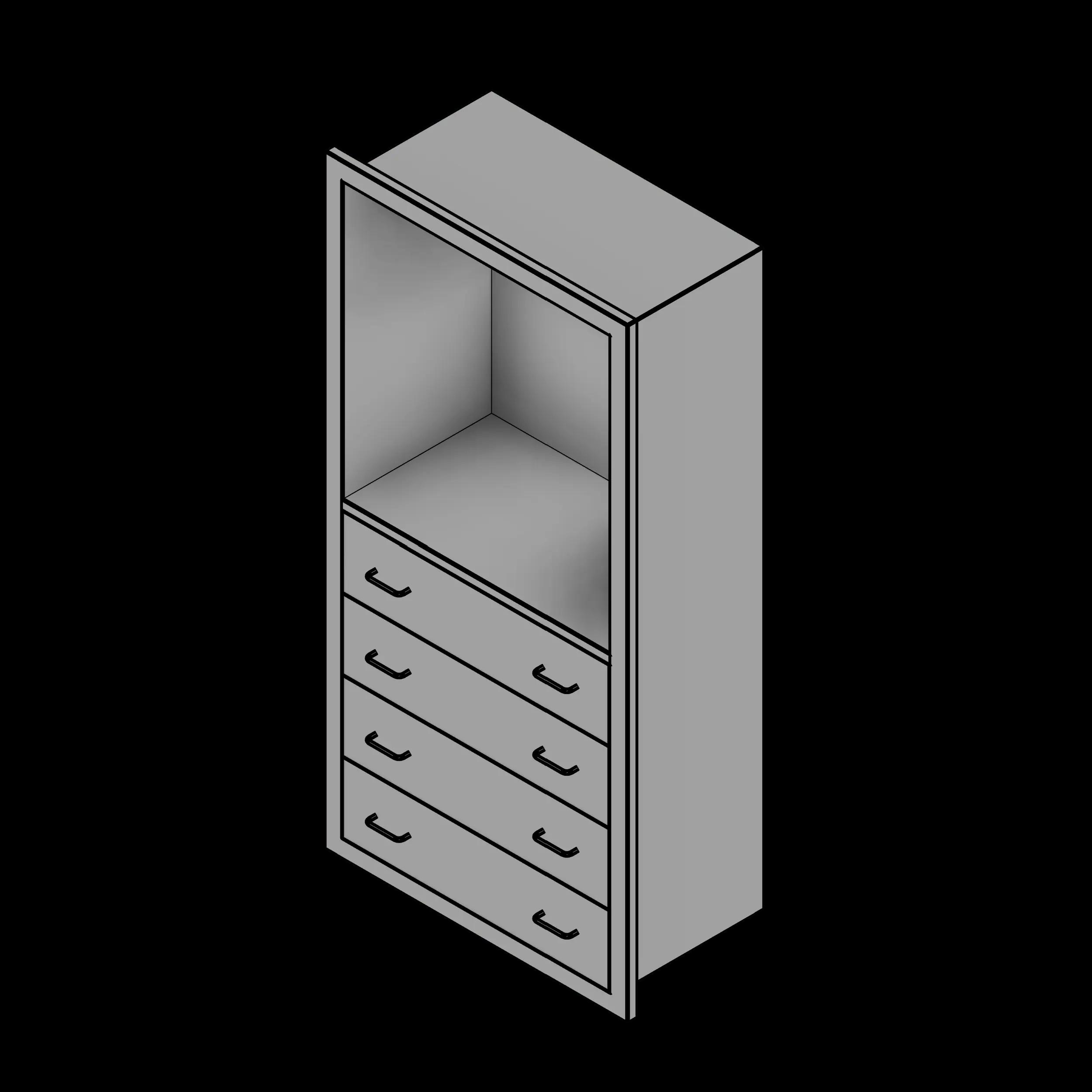 SSG Cabinet Surgical Drawer Recessed SST Flat Worksurface