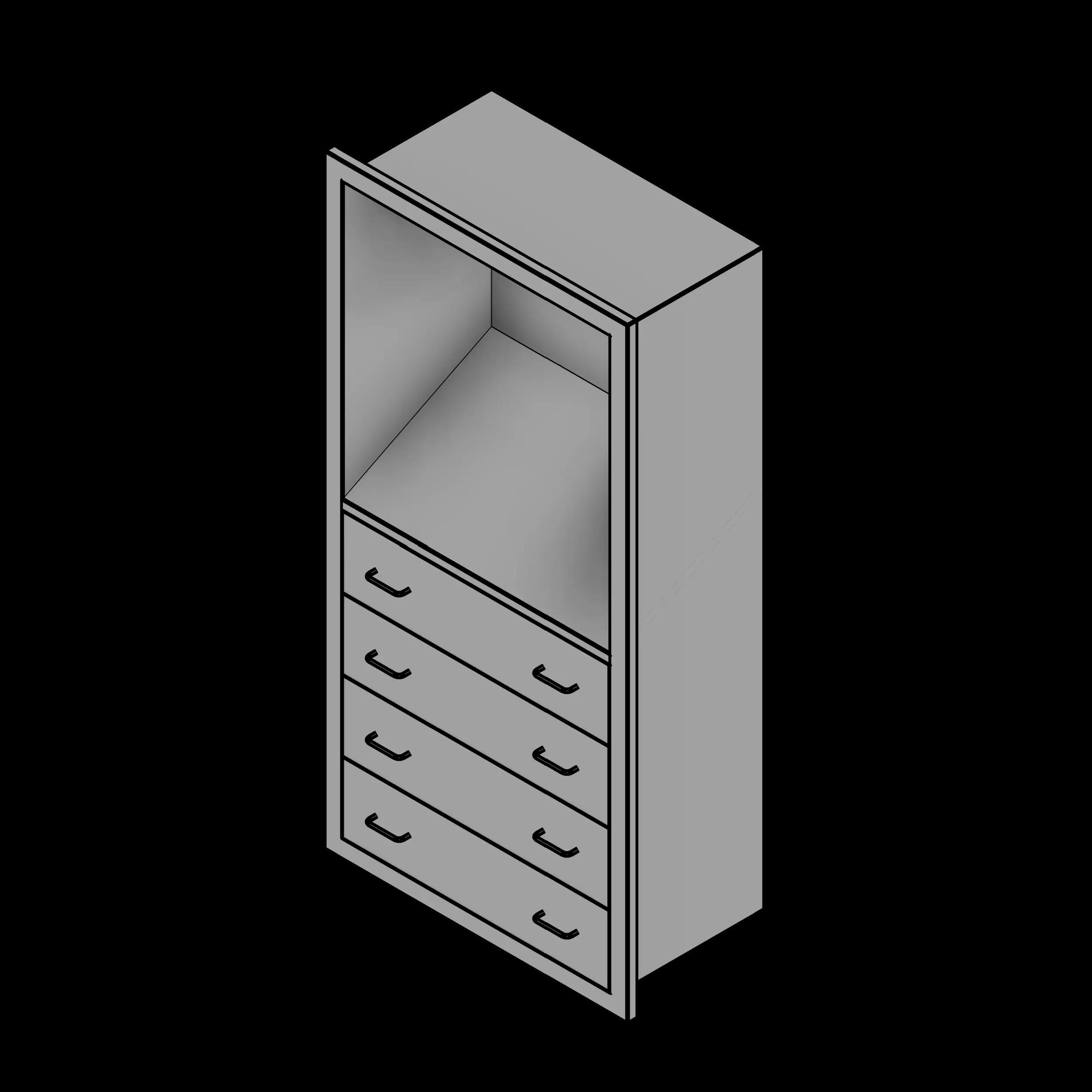 SSG Cabinet Surgical Drawer Recessed SST Sloped Worksurface