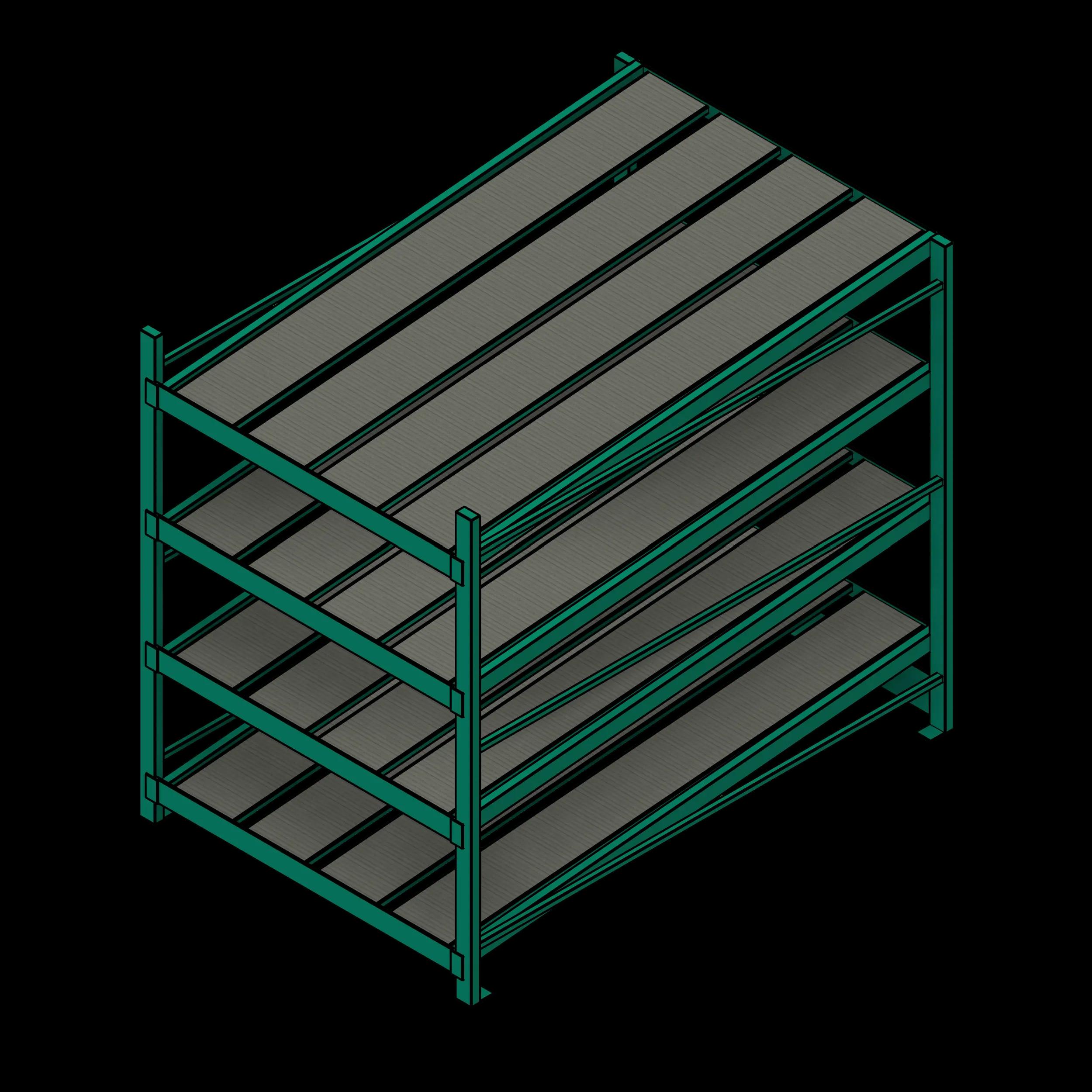SSG Shelving Gravity Rollers PCS 60x96x84 4 Shelves