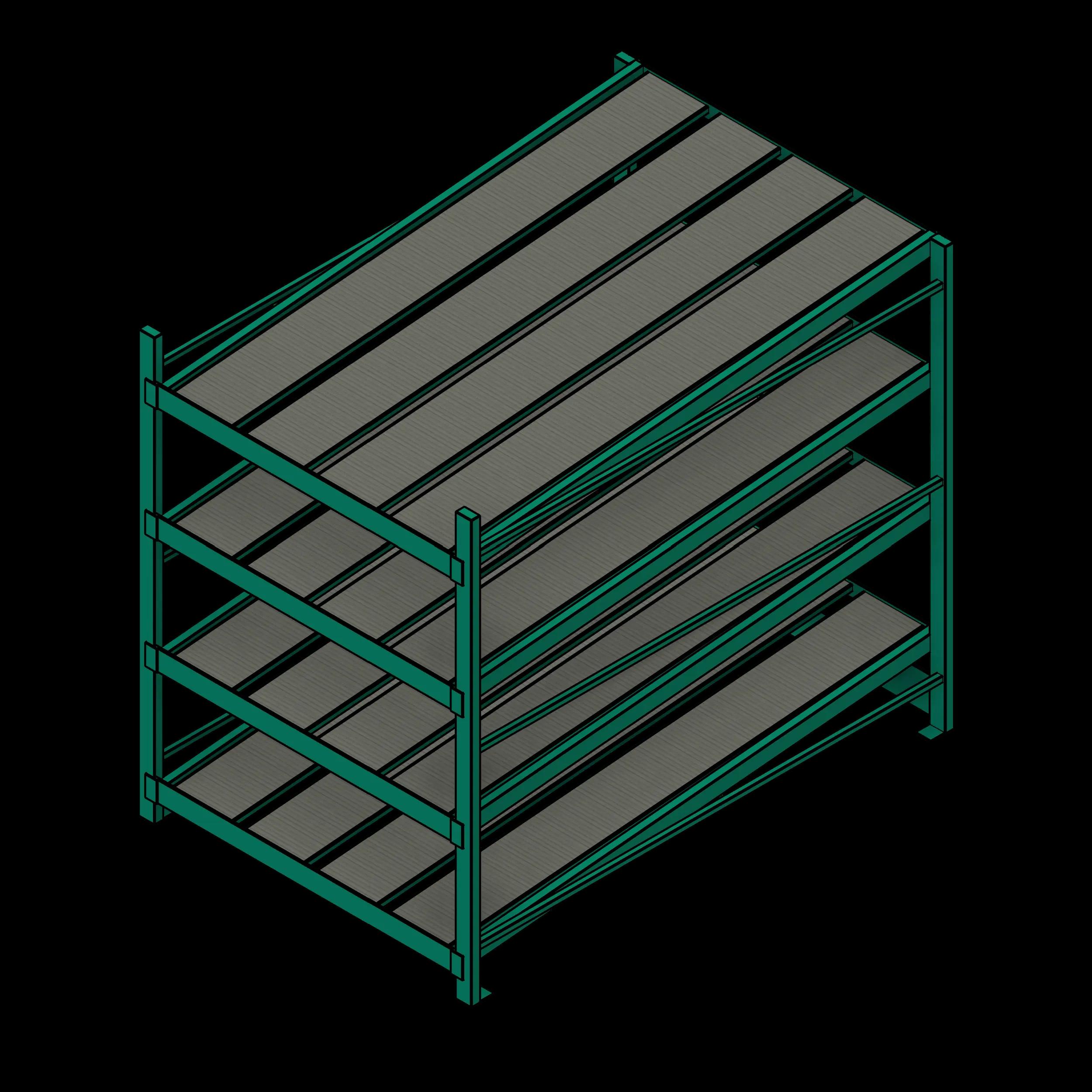 SSG Shelving Gravity Rollers PCS 60x96x84 4 Shelves