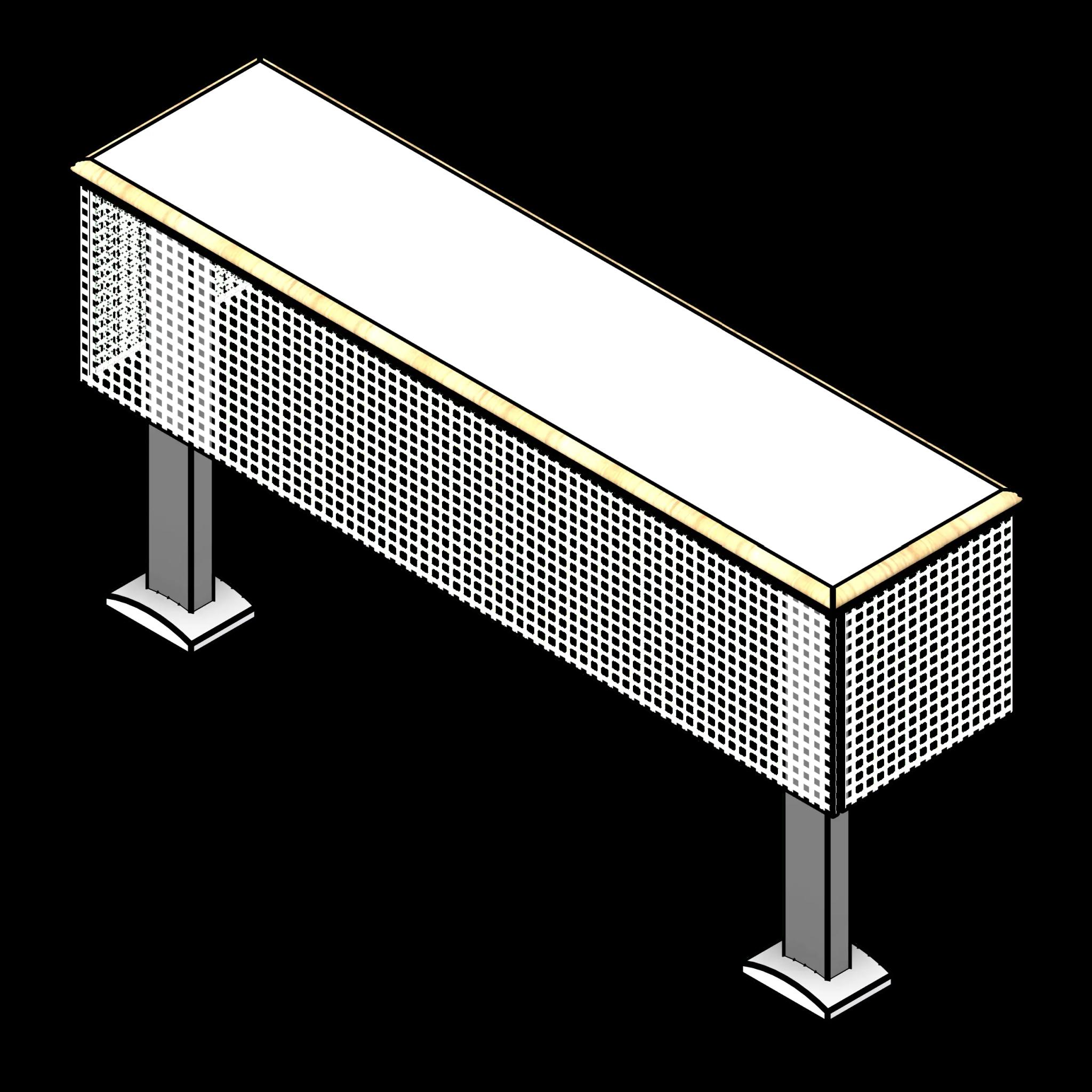 SSG Table Lecture LAM Wood Edge Perforated Steel Front and Sides