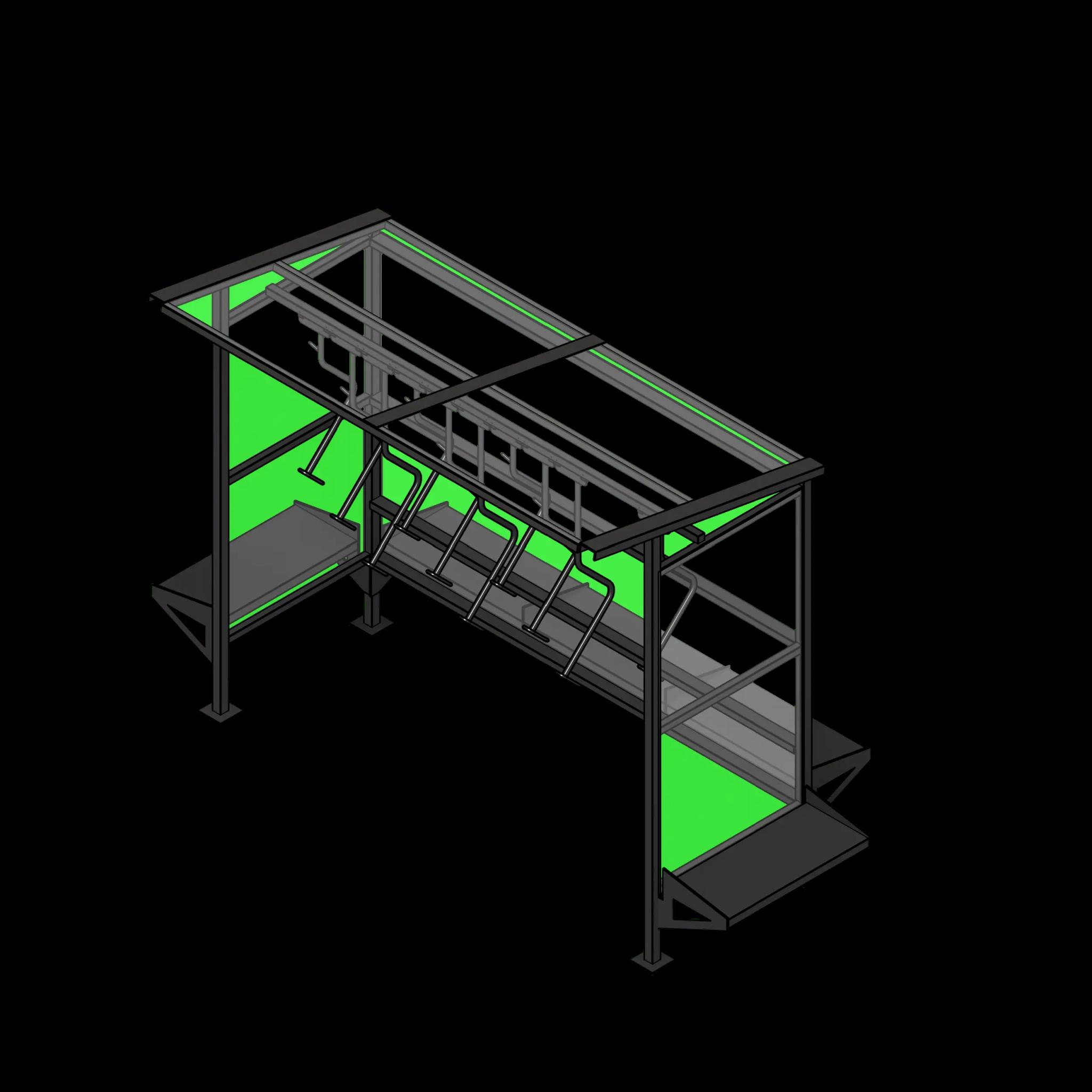 SSG Bike Shelter Compact PCS Side and Back Benches