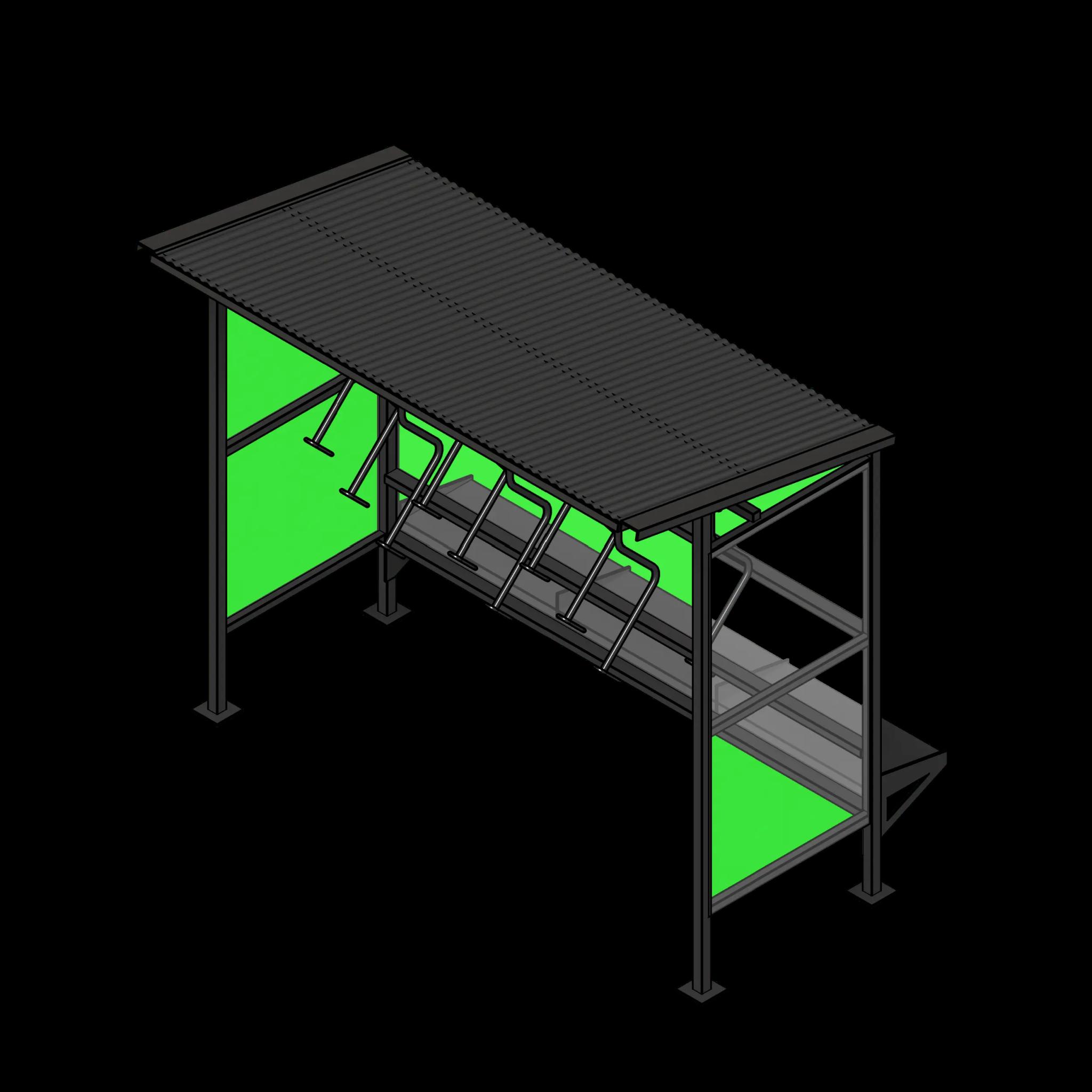 SSG Bike Shelter Compact PCS Back Bench