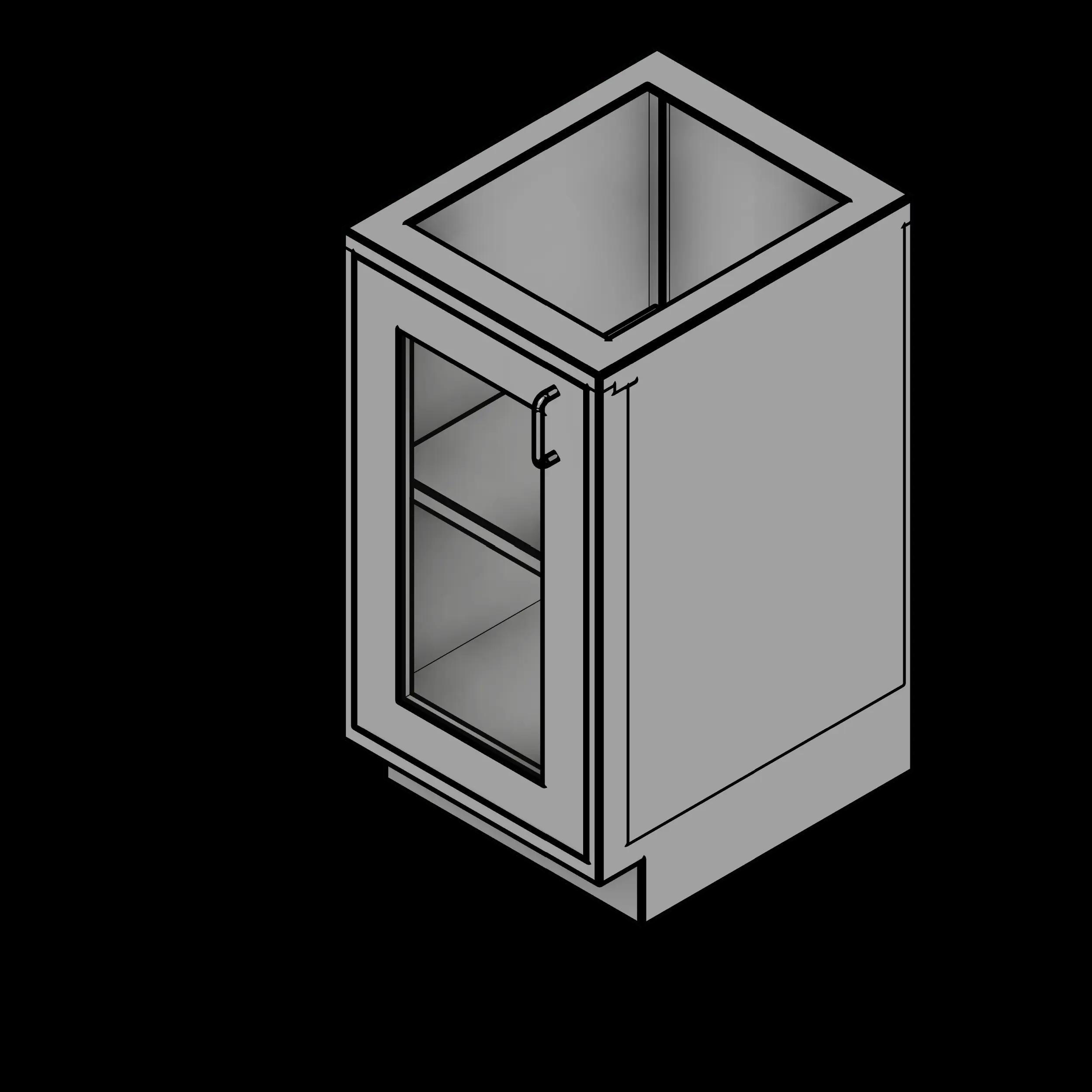  SSG Cabinet Base 1 Door SST Left Hinge Glass Door
