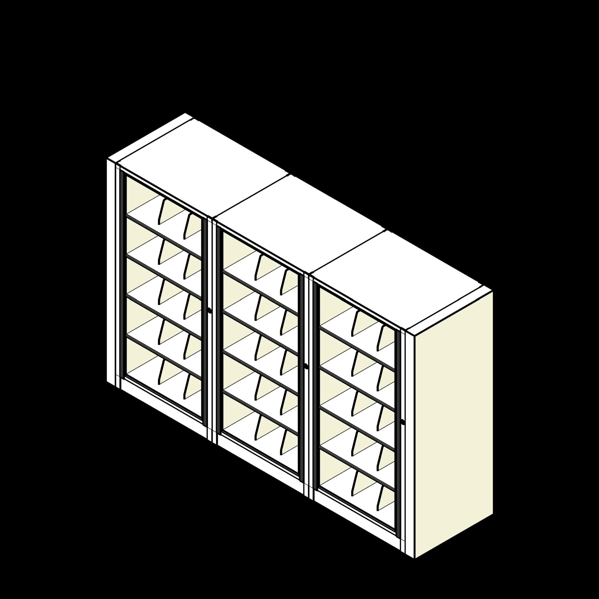 Rotary Cabinet Letter 3 Cabinets 5 Tier Shelves