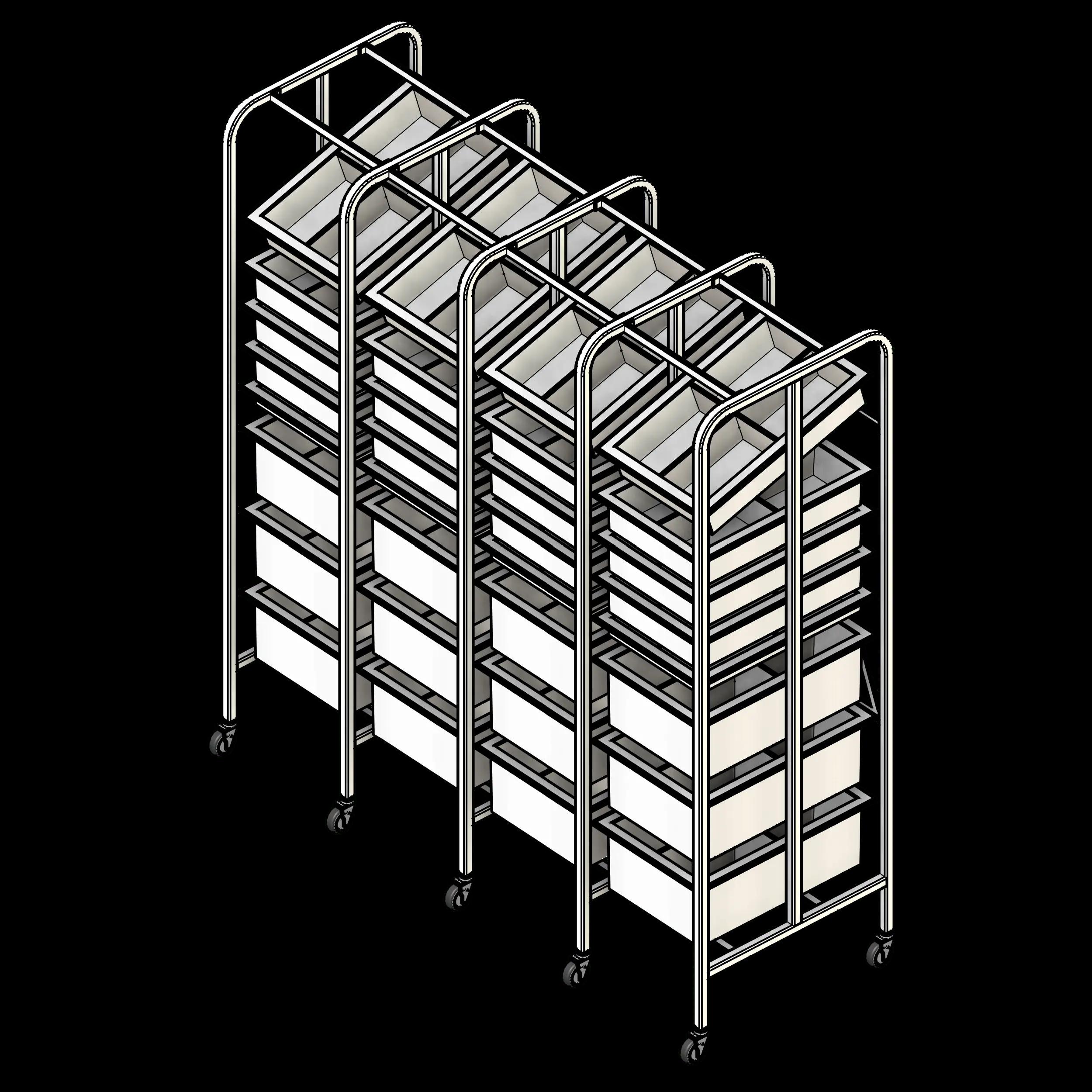  Medical Racks 4 Column 8H