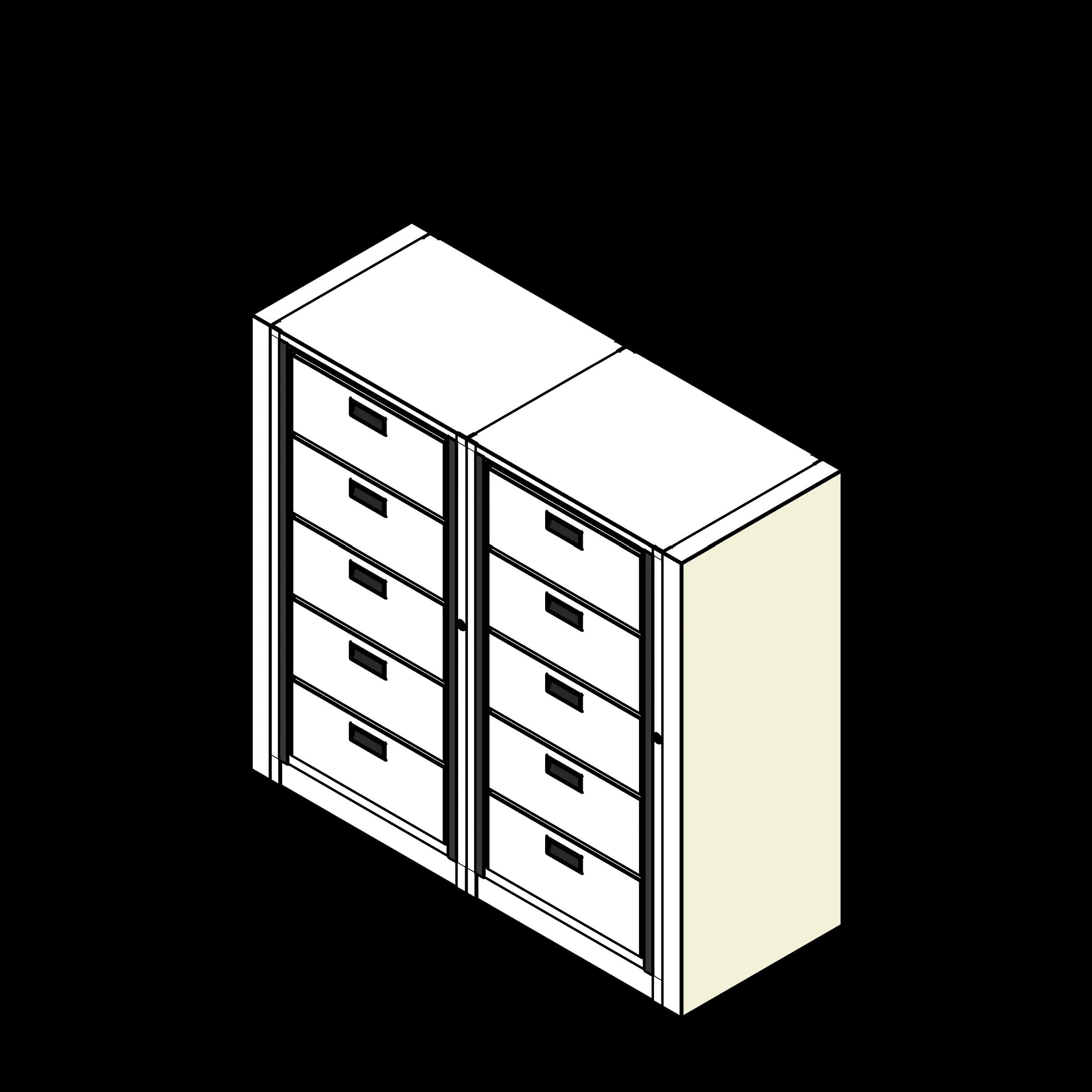 Rotary Cabinet Letter 2 Cabinets 5 Tier Drawers