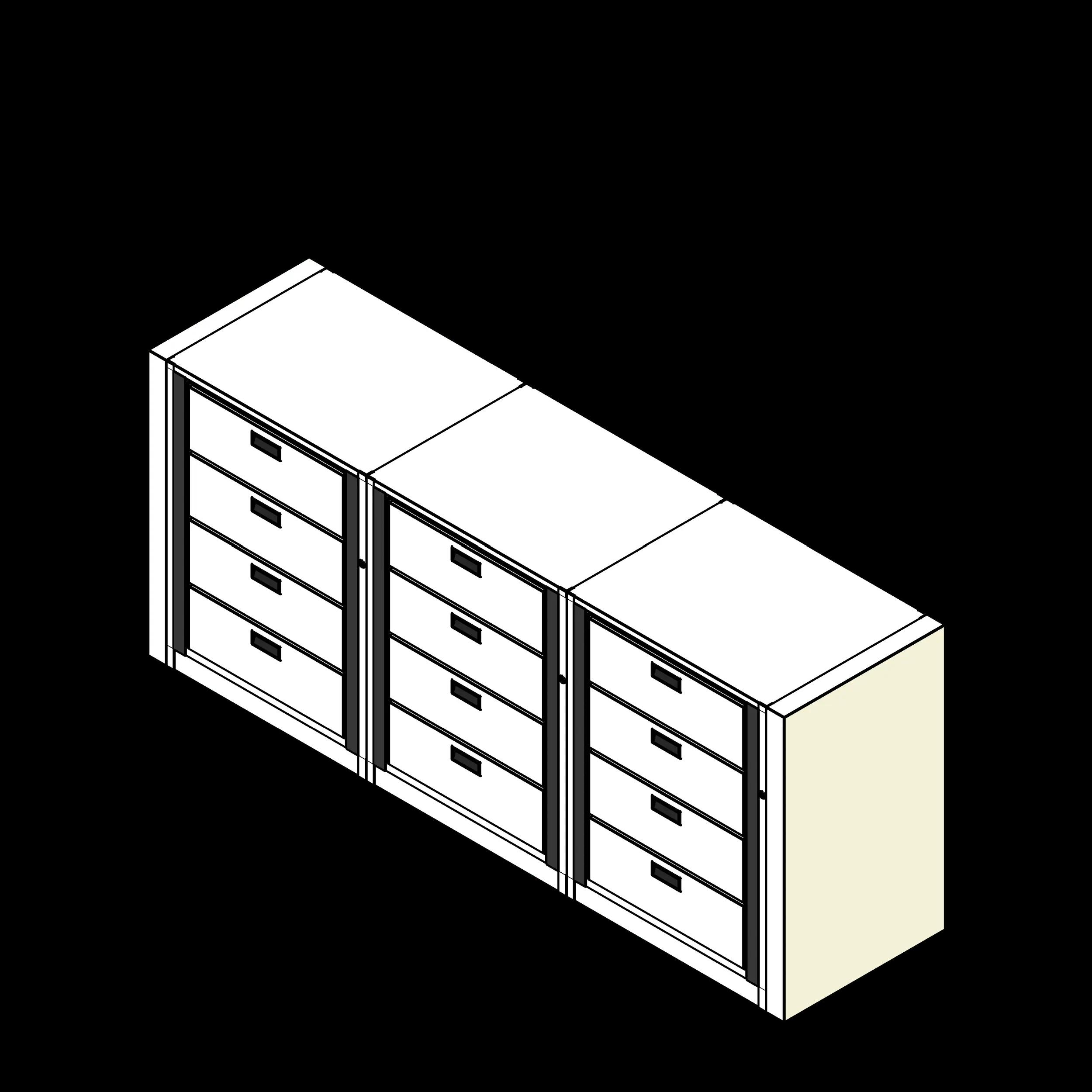 Rotary Cabinet Legal 3 Cabinets 4 Tier Drawers