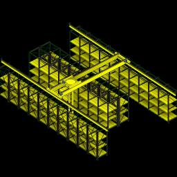 SSG Retrieval System Pallet Rack Double Aisle 124 PCS