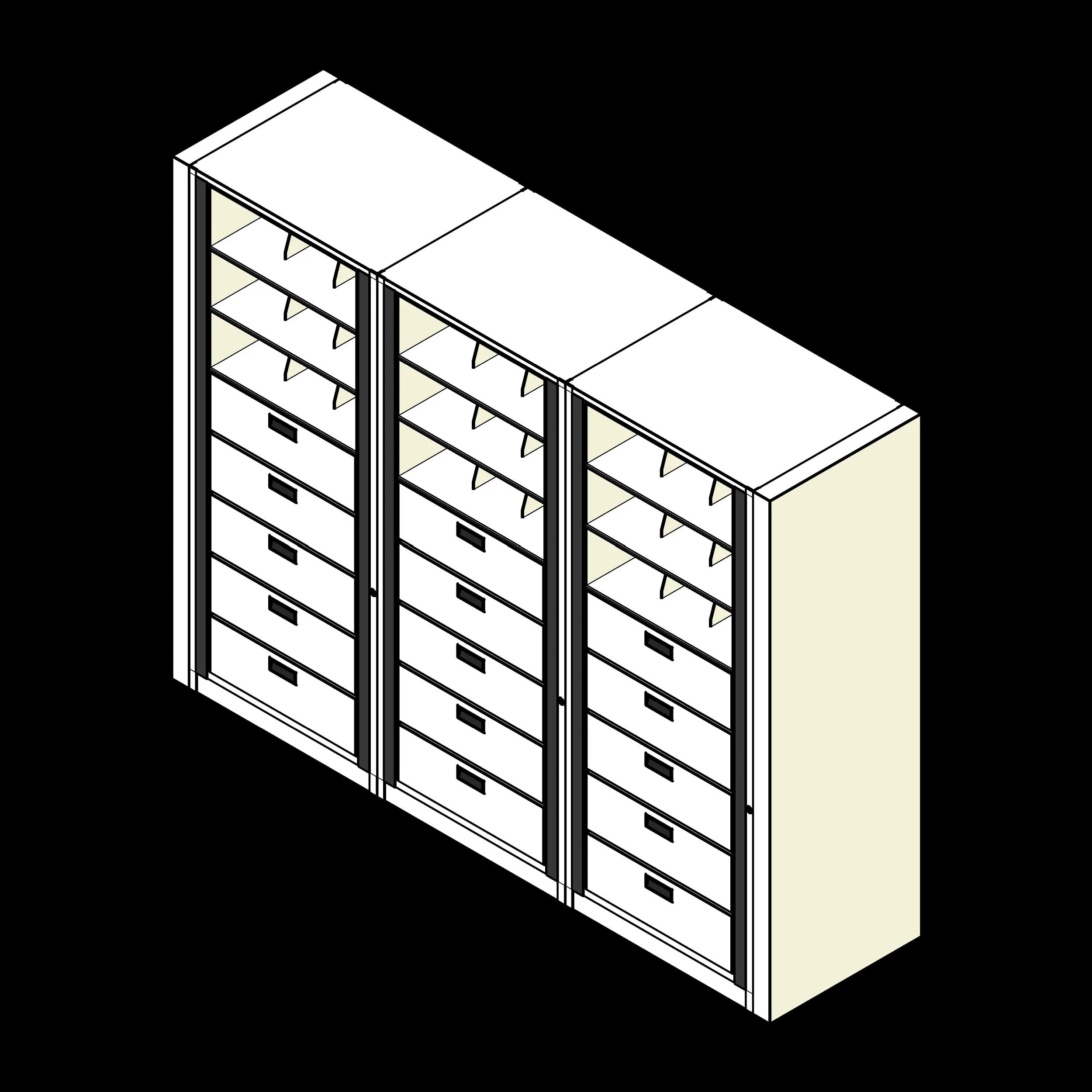 Rotary Cabinet Legal 3 Cabinets 8 Tier Drawers