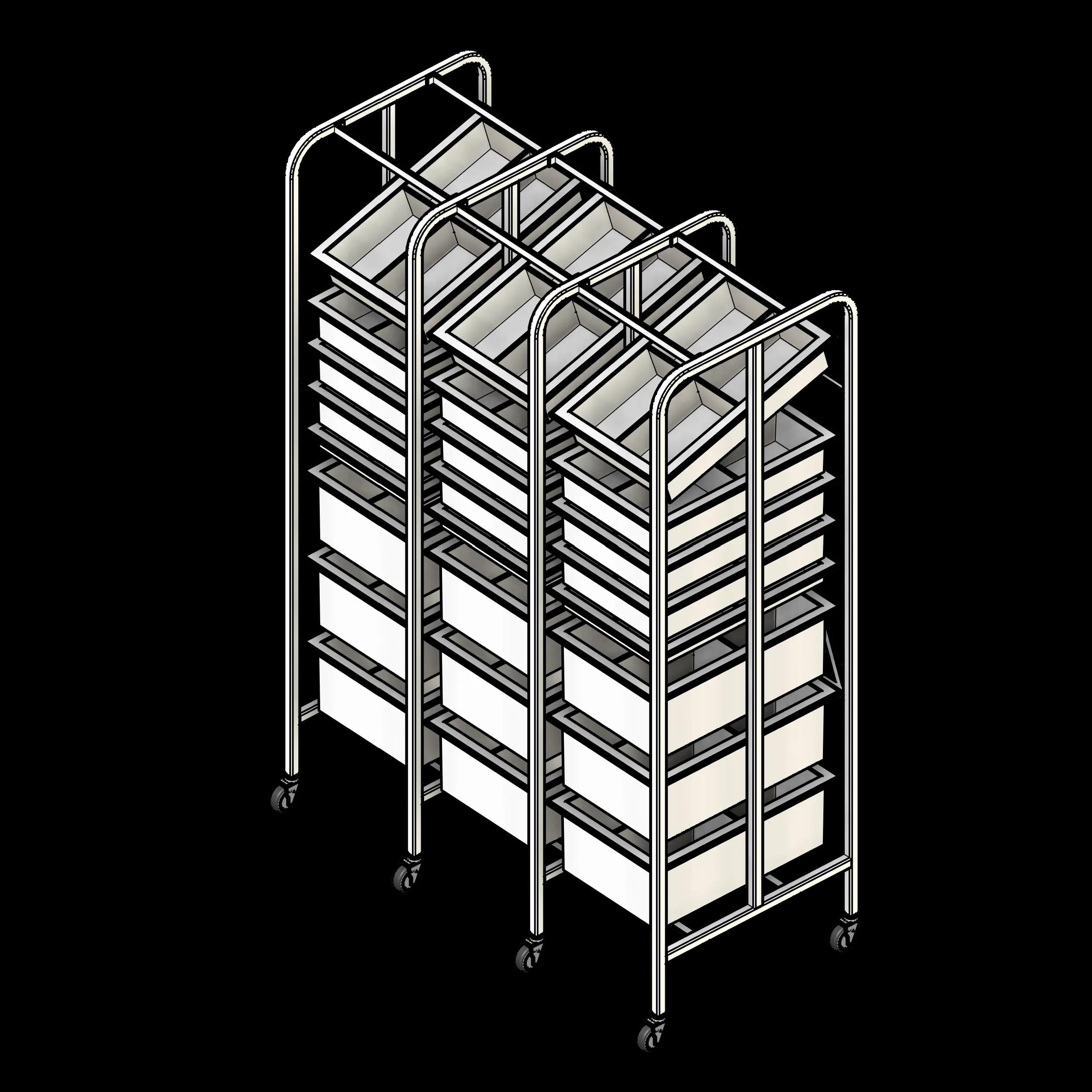  Medical Racks 3 Column 8H