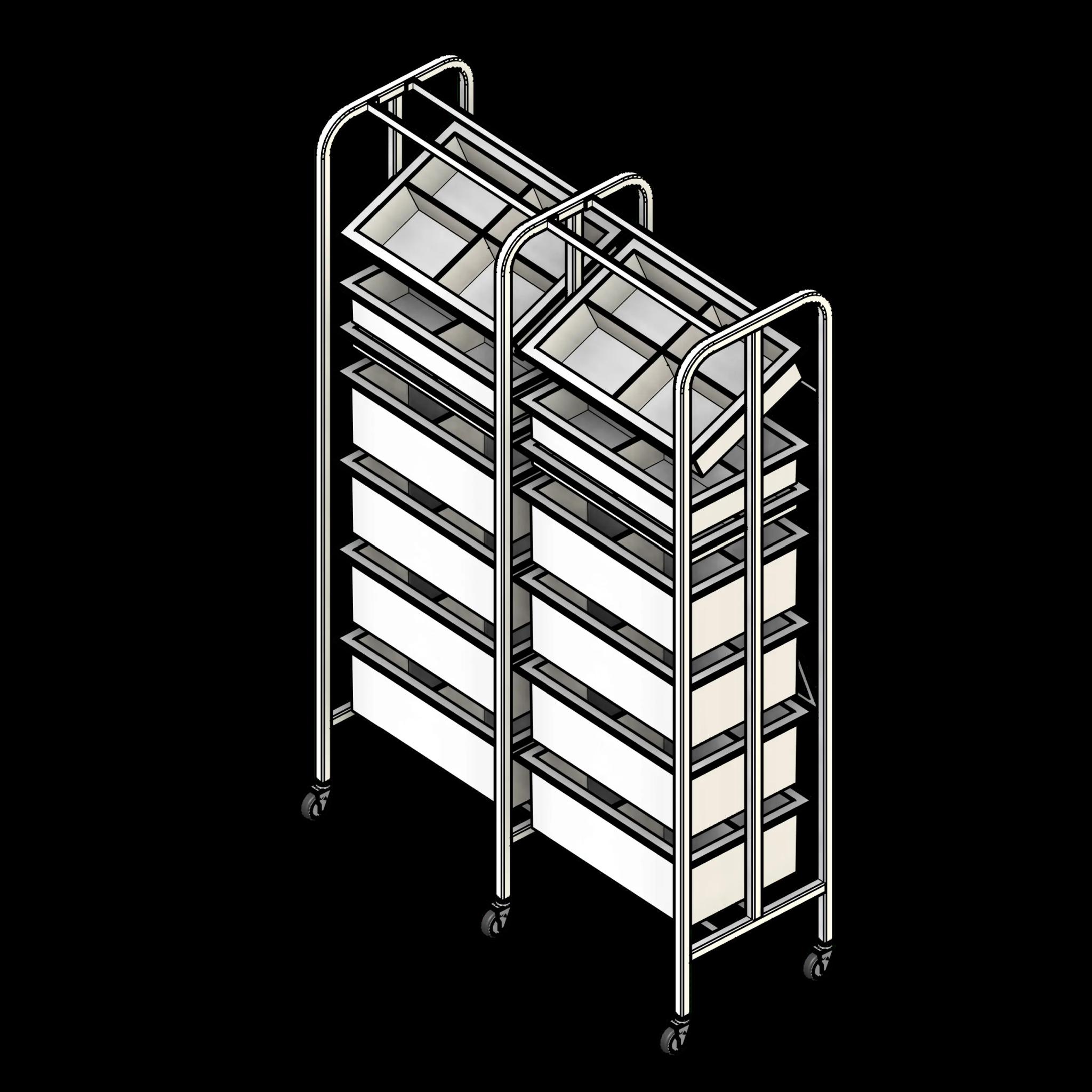  Medical Racks 2 Column 7H Wide
