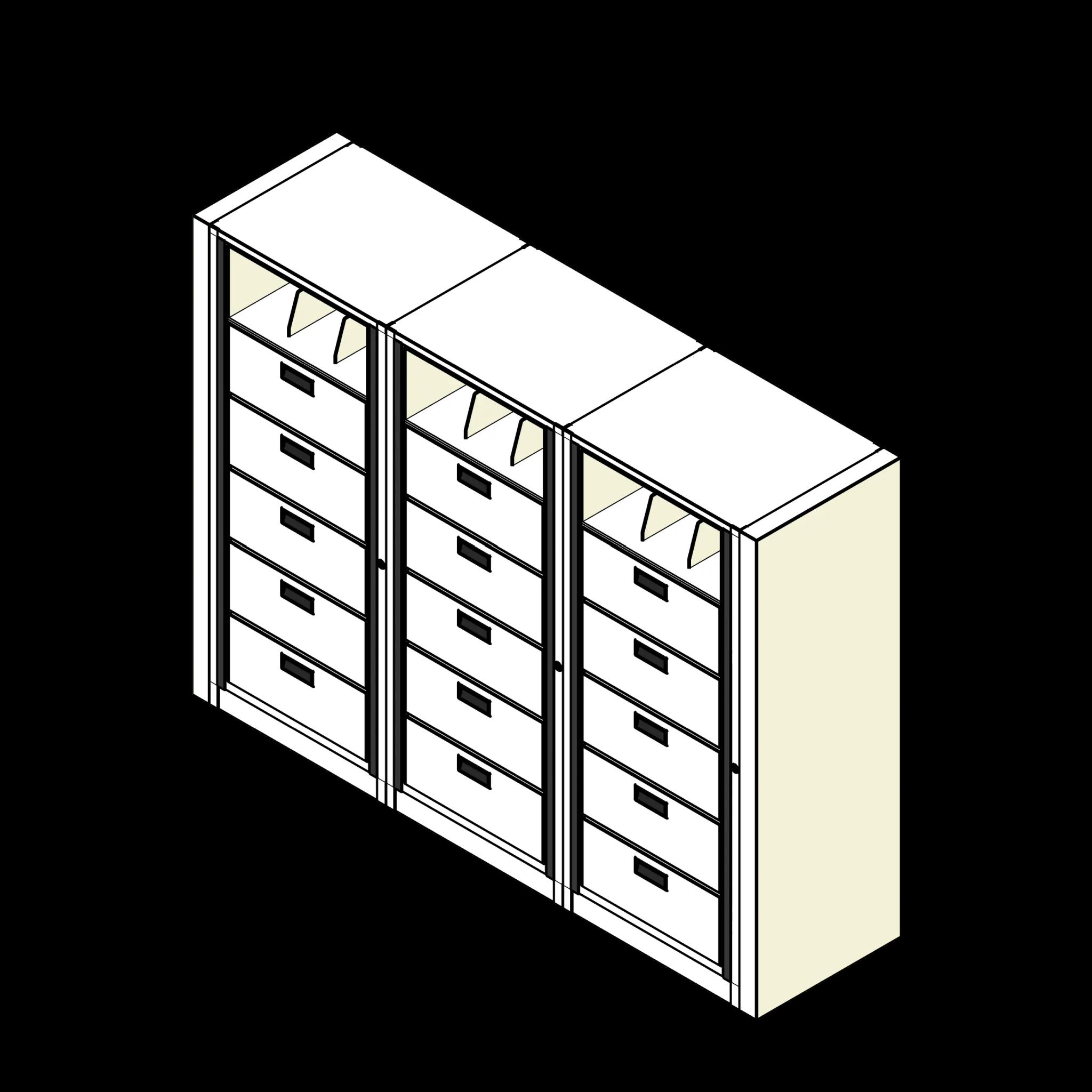 Rotary Cabinet Letter 3 Cabinets 6 Tier Drawers
