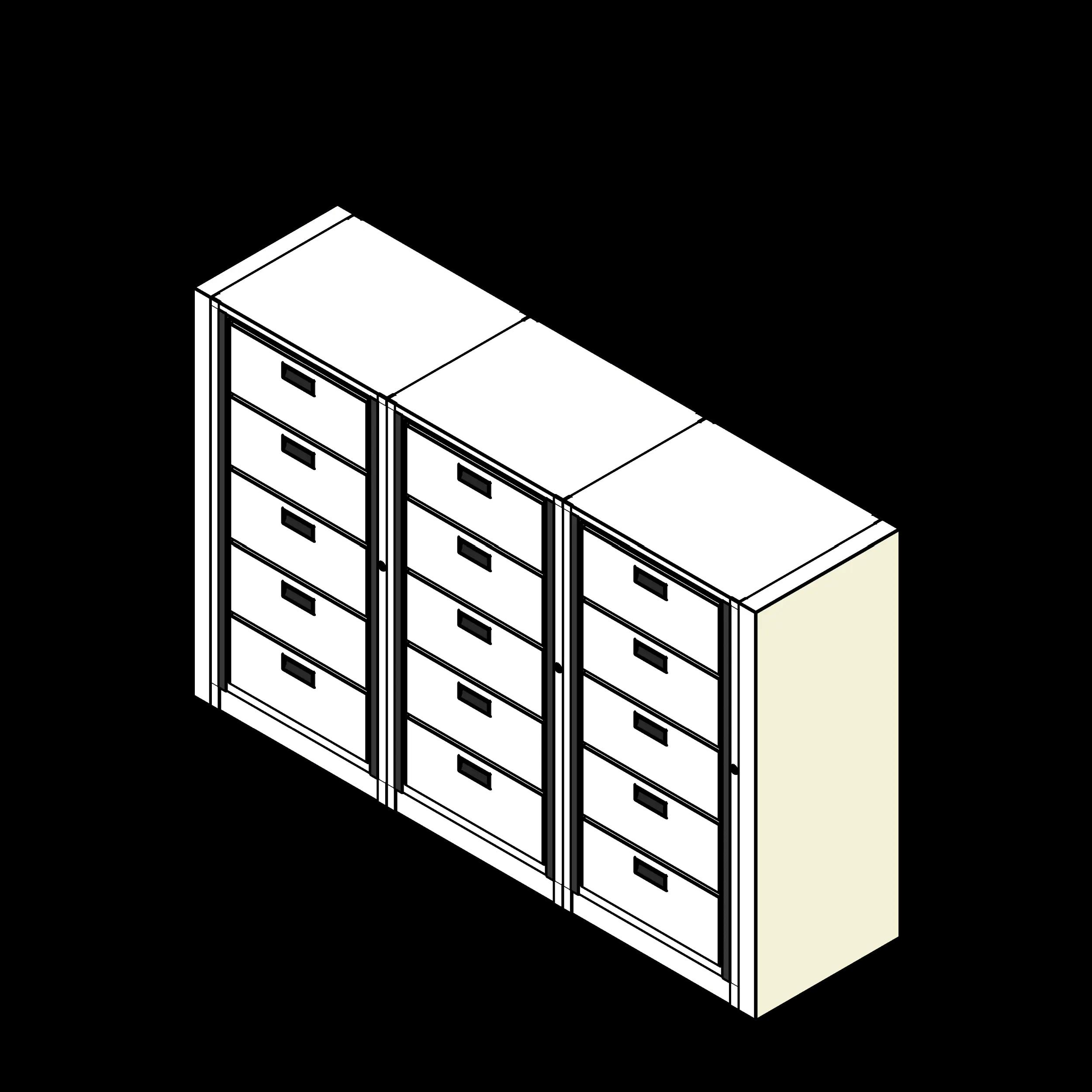 Rotary Cabinet Letter 3 Cabinets 5 Tier Drawers