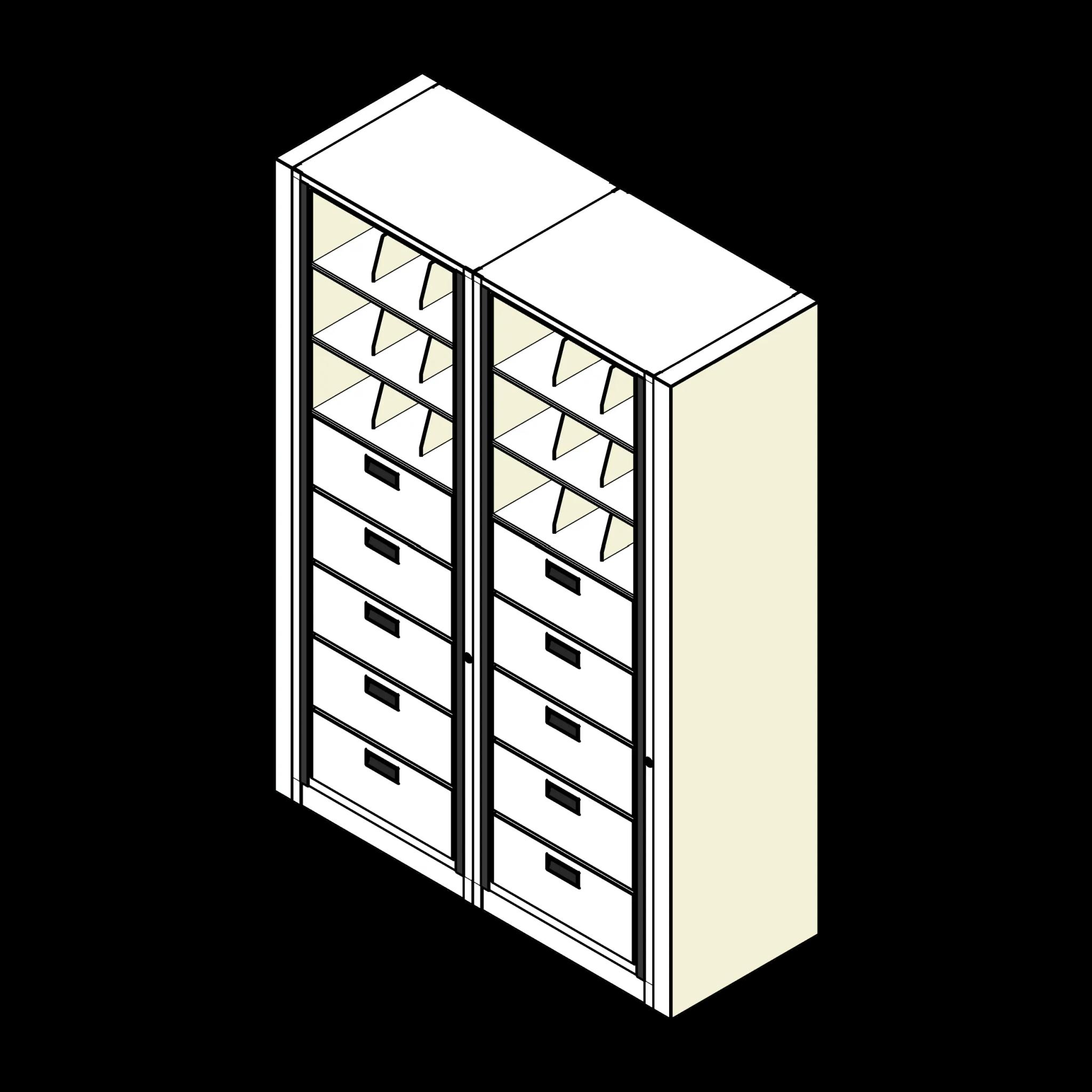 Rotary Cabinet Letter 2 Cabinets 8 Tier Drawers