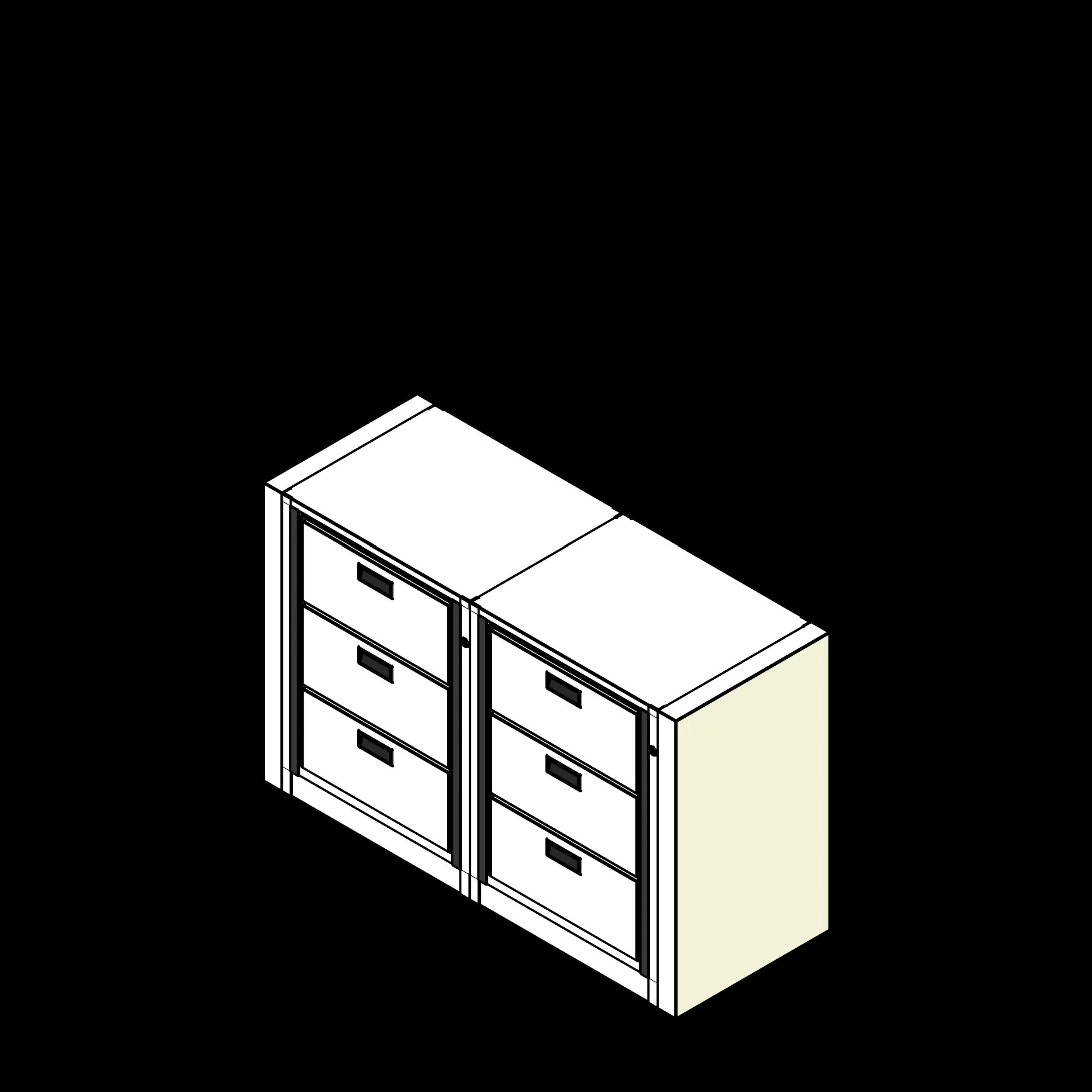 Rotary Cabinet Letter 2 Cabinets 3 Tier Drawers