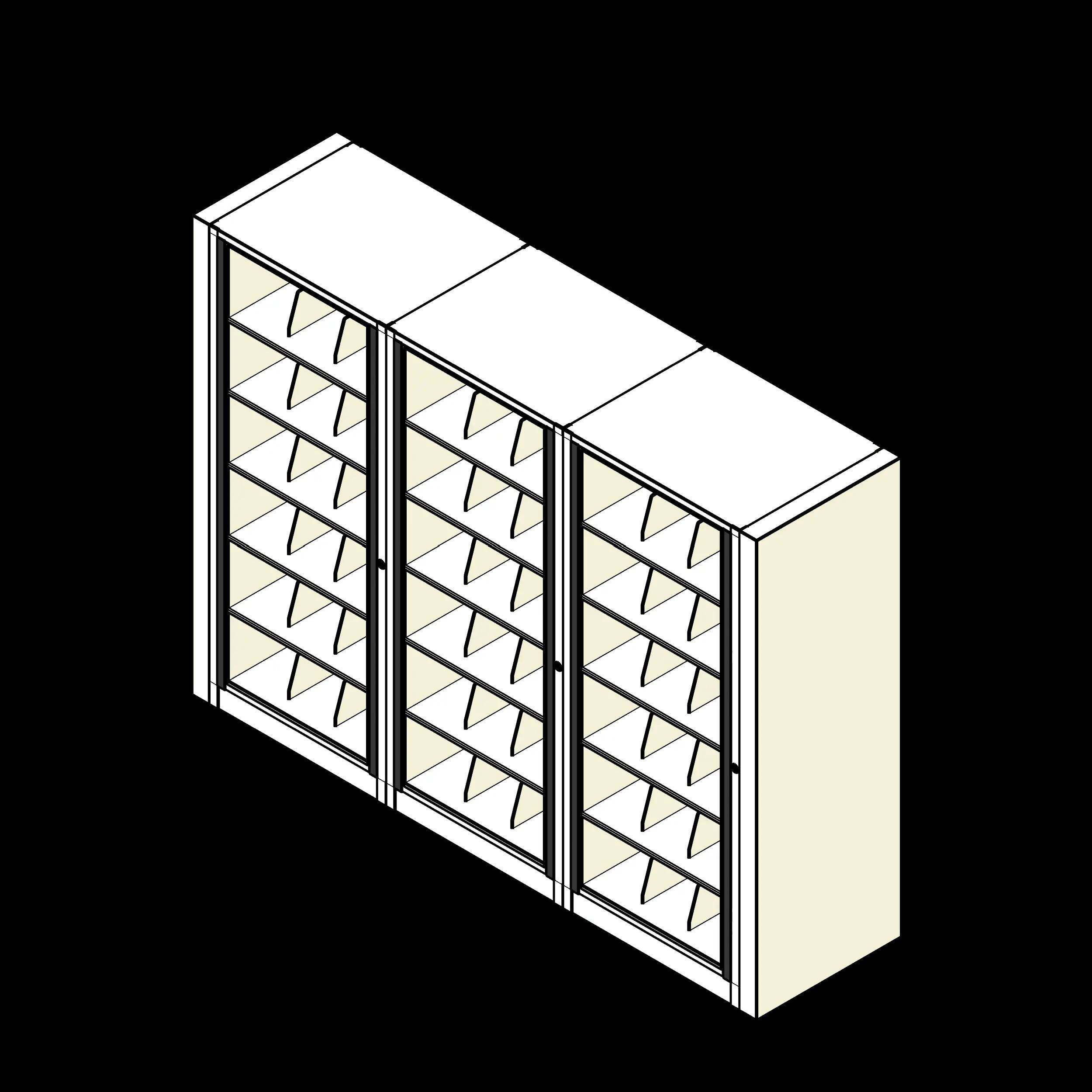 Rotary Cabinet Letter 3 Cabinets 6 Tier Shelves