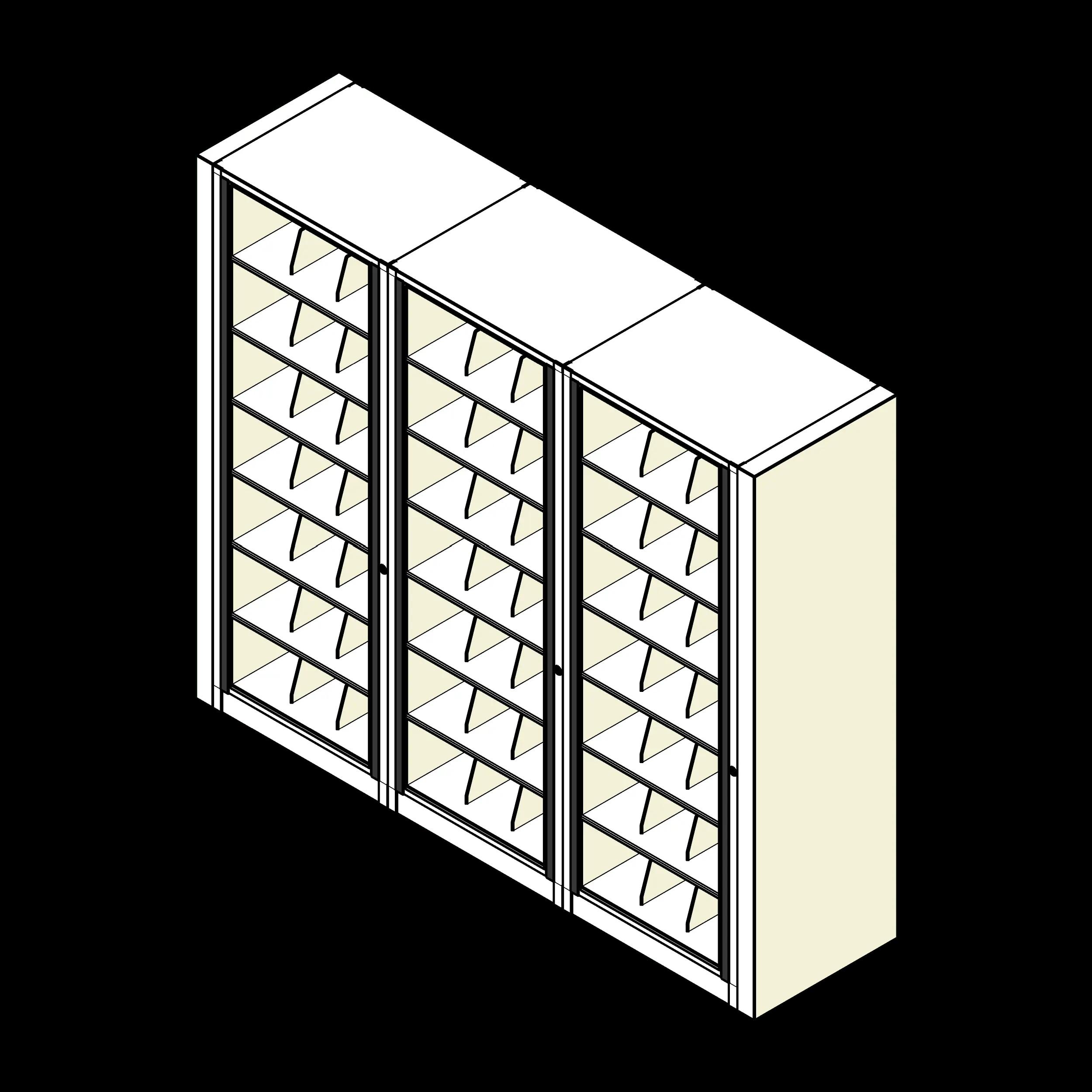 Rotary Cabinet Letter 3 Cabinets 7 Tier Shelves