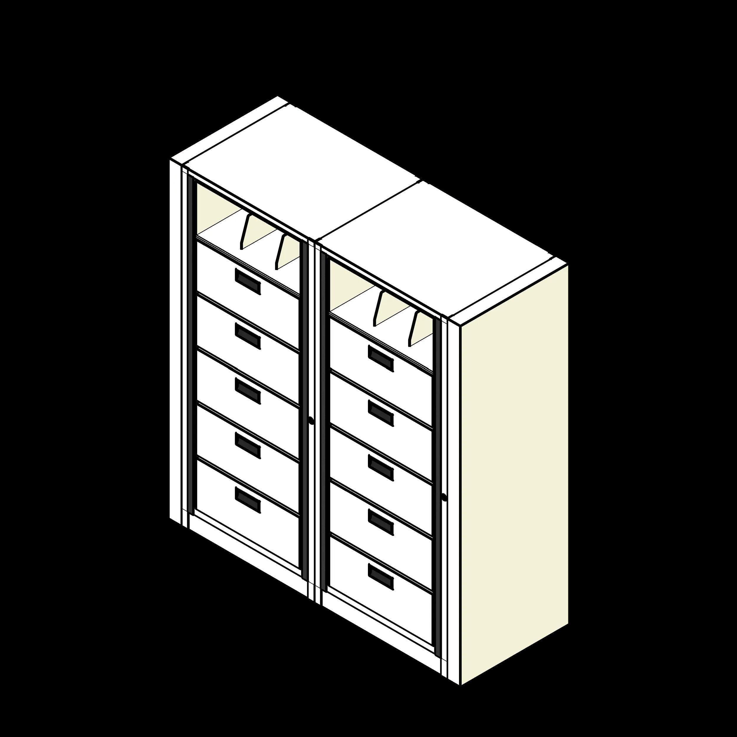 Rotary Cabinet Letter 2 Cabinets 6 Tier Drawers