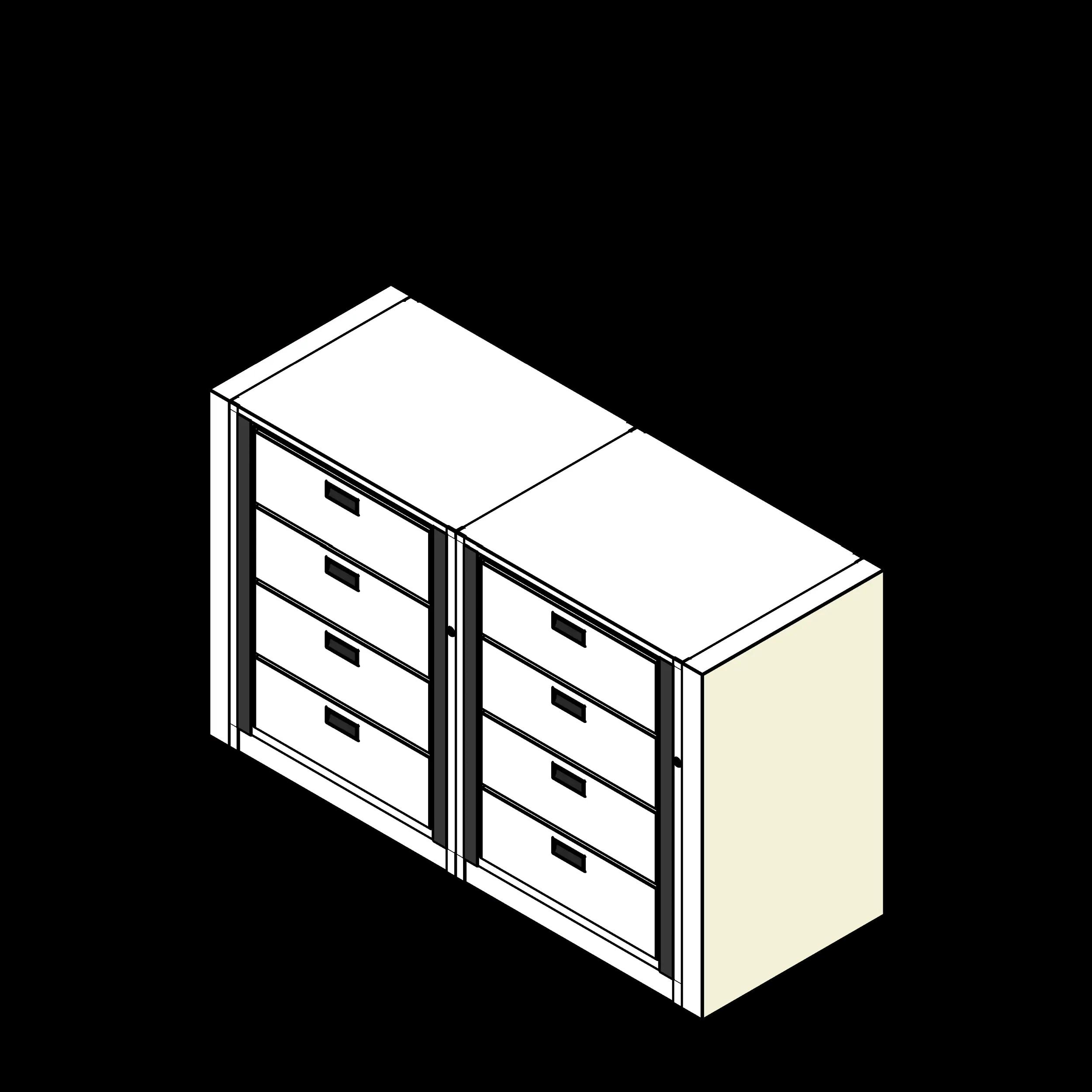Rotary Cabinet Legal 2 Cabinets 4 Tier Drawers