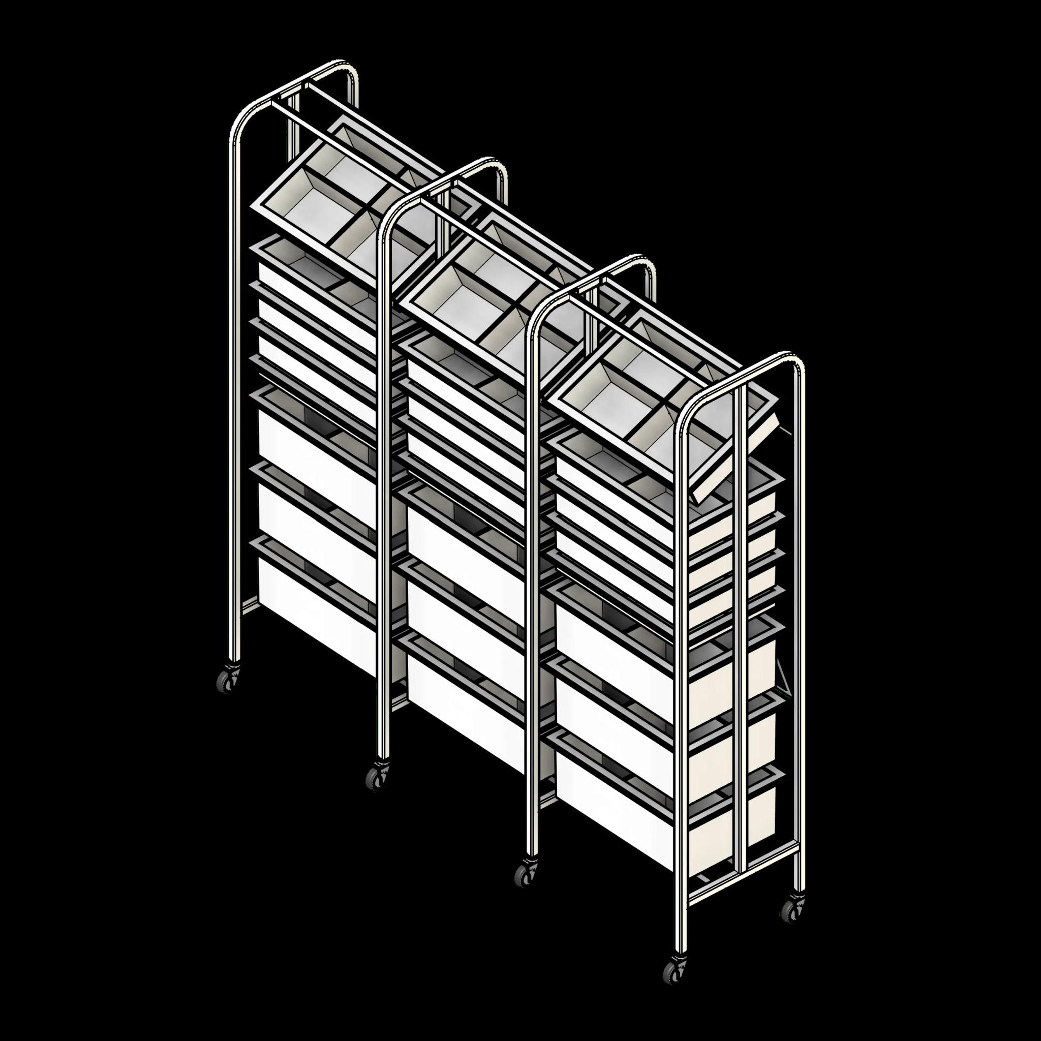 Medical Racks 3 Column 8H Wide