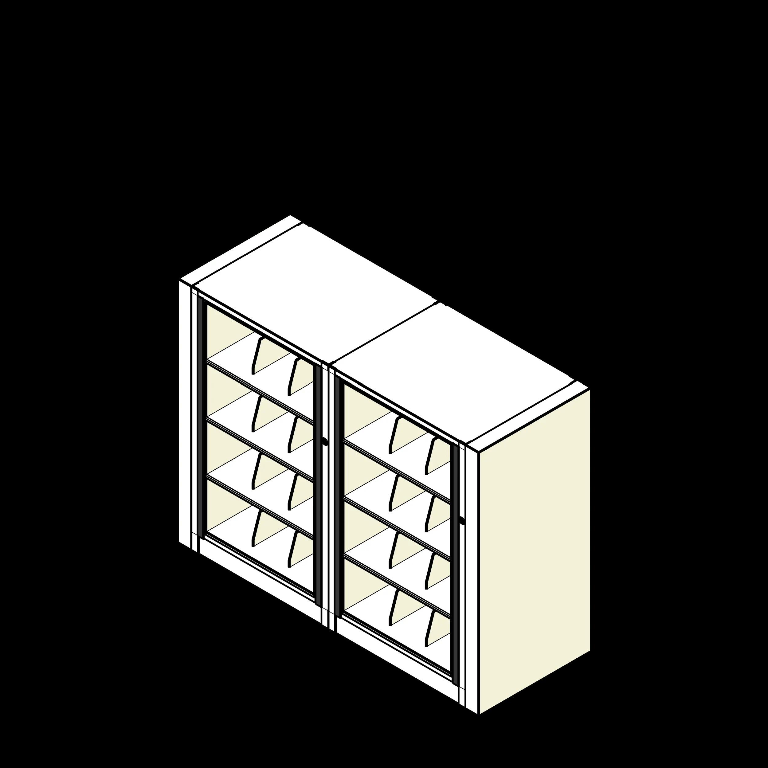 Rotary Cabinet Letter 2 Cabinets 4 Tier Shelves