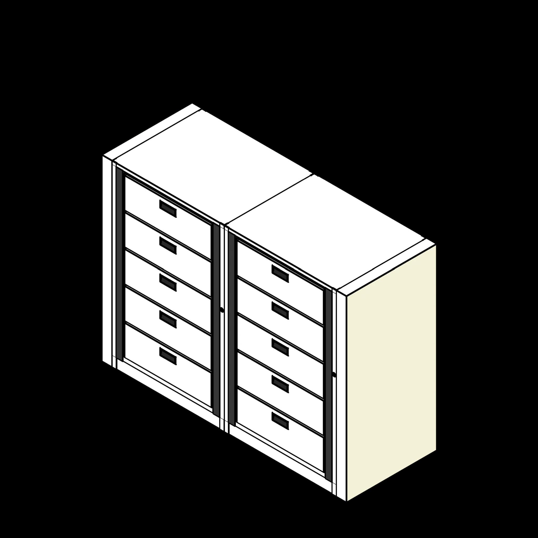 Rotary Cabinet Legal 2 Cabinets 5 Tier Drawers